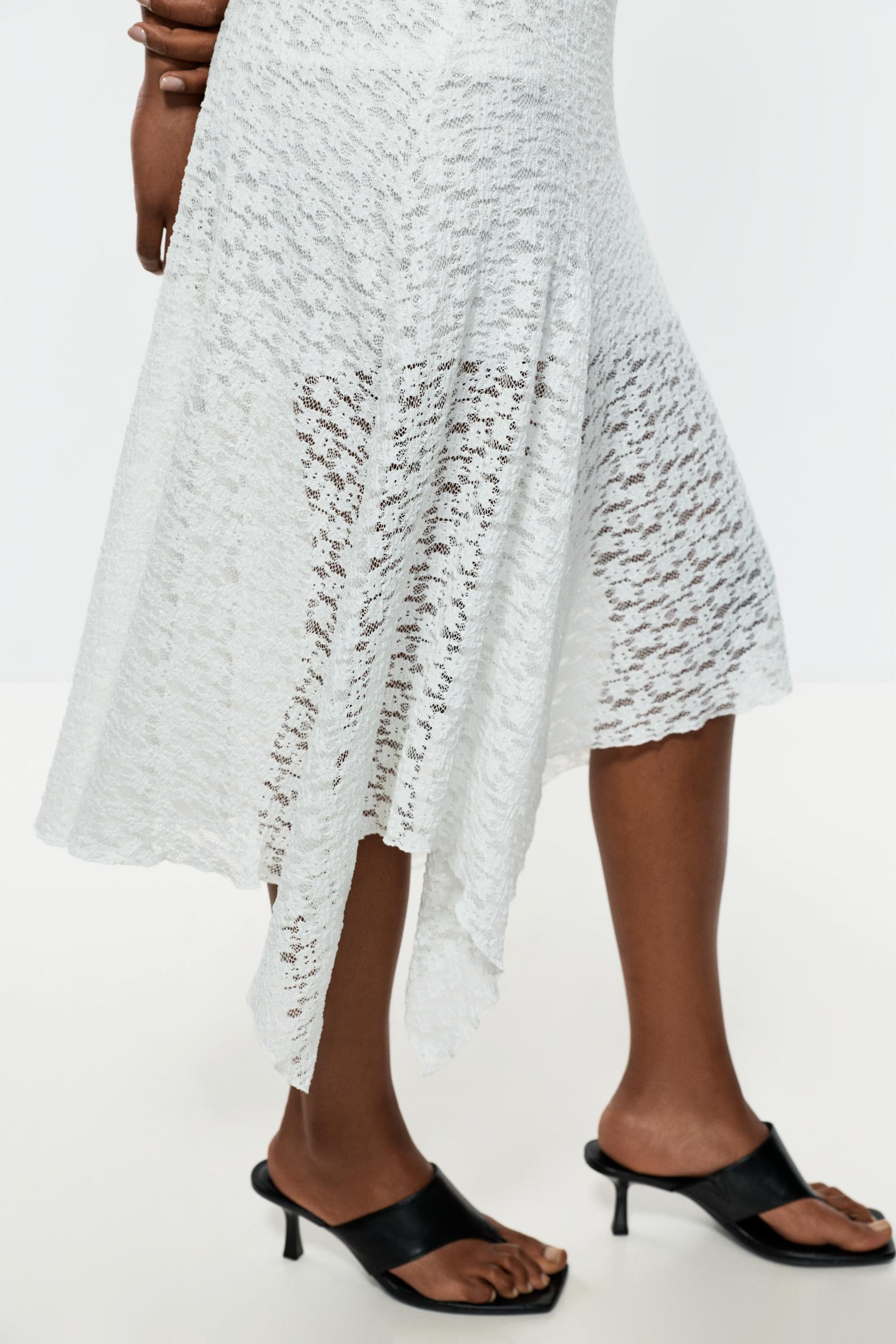 Lace midi skirt — OFF WHITE
