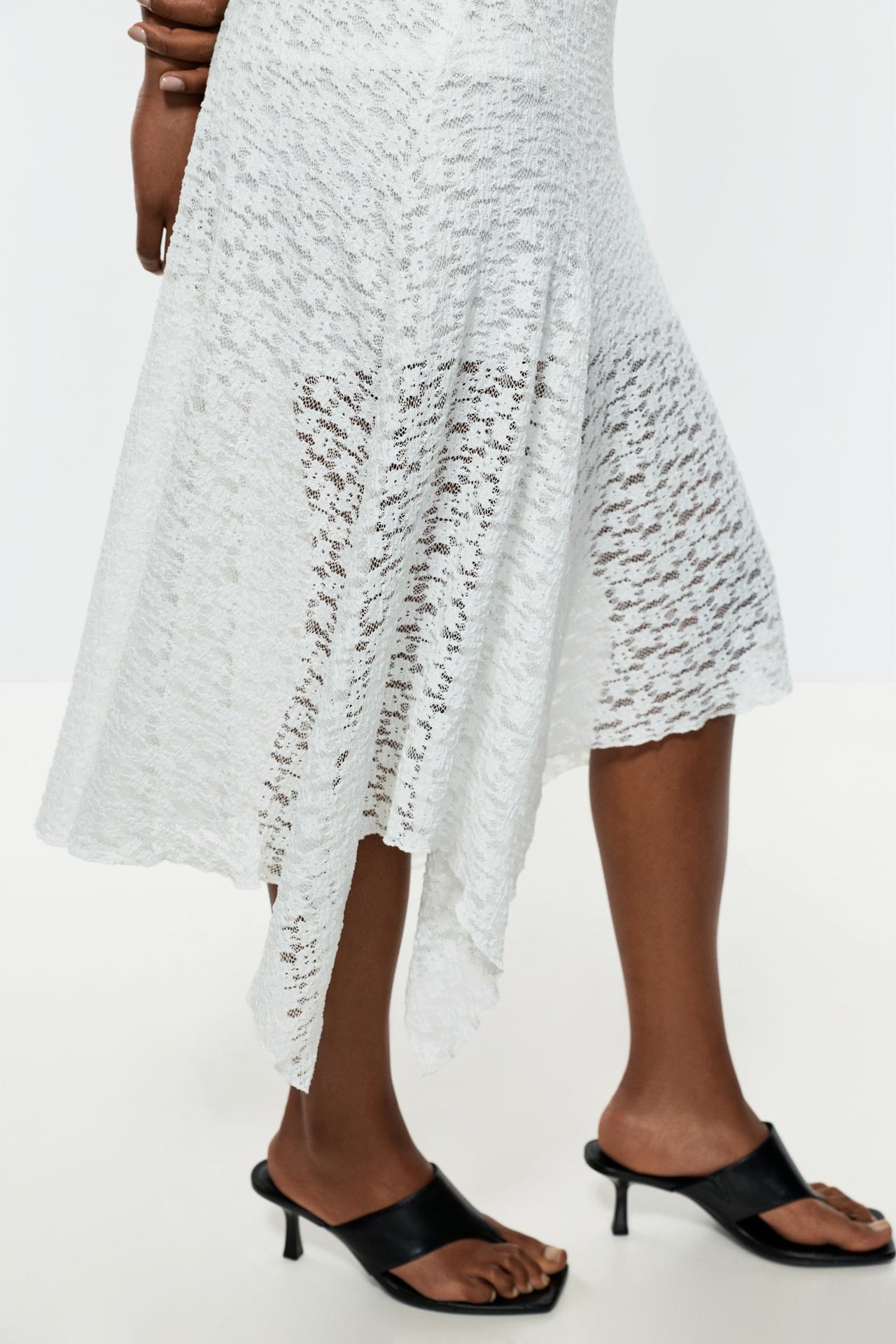 Lace midi skirt — OFF WHITE