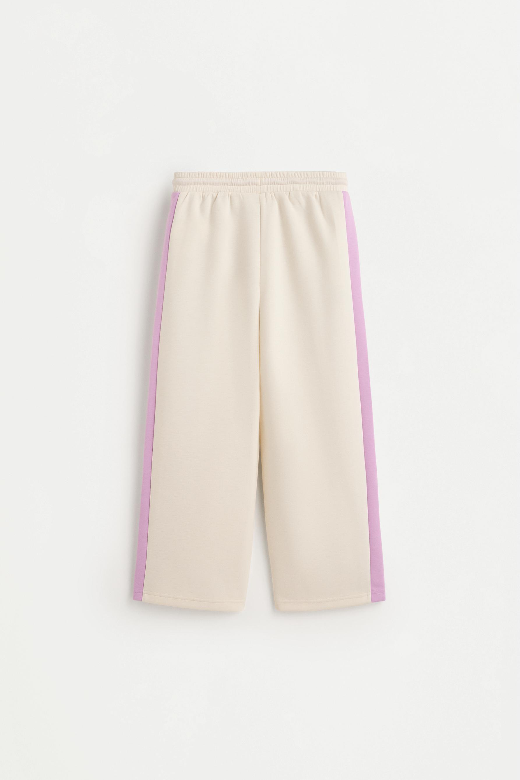 Wide-leg trousers with side stripes — OFF WHITE
