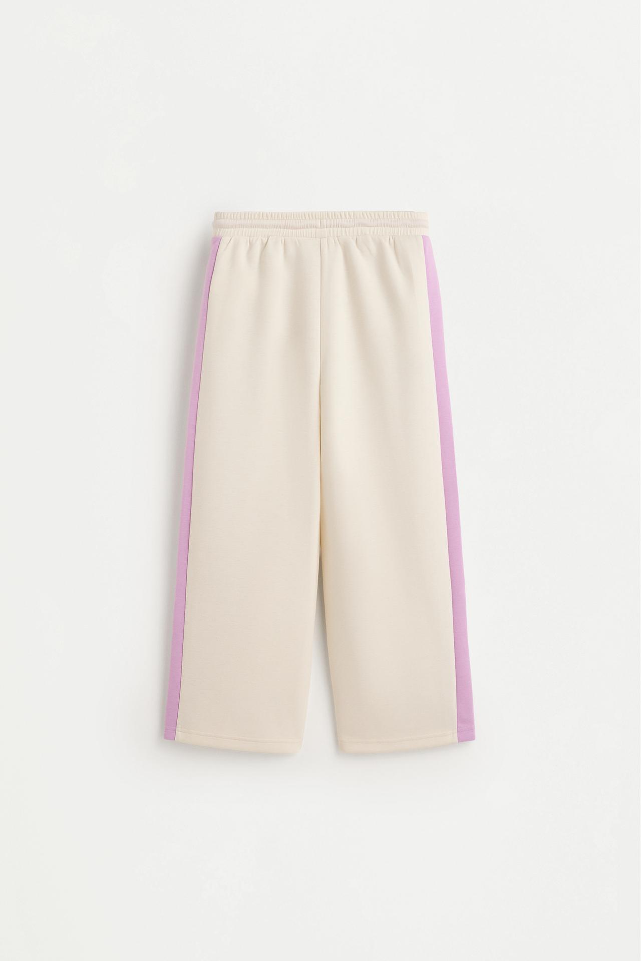Wide-leg trousers with side stripes — OFF WHITE