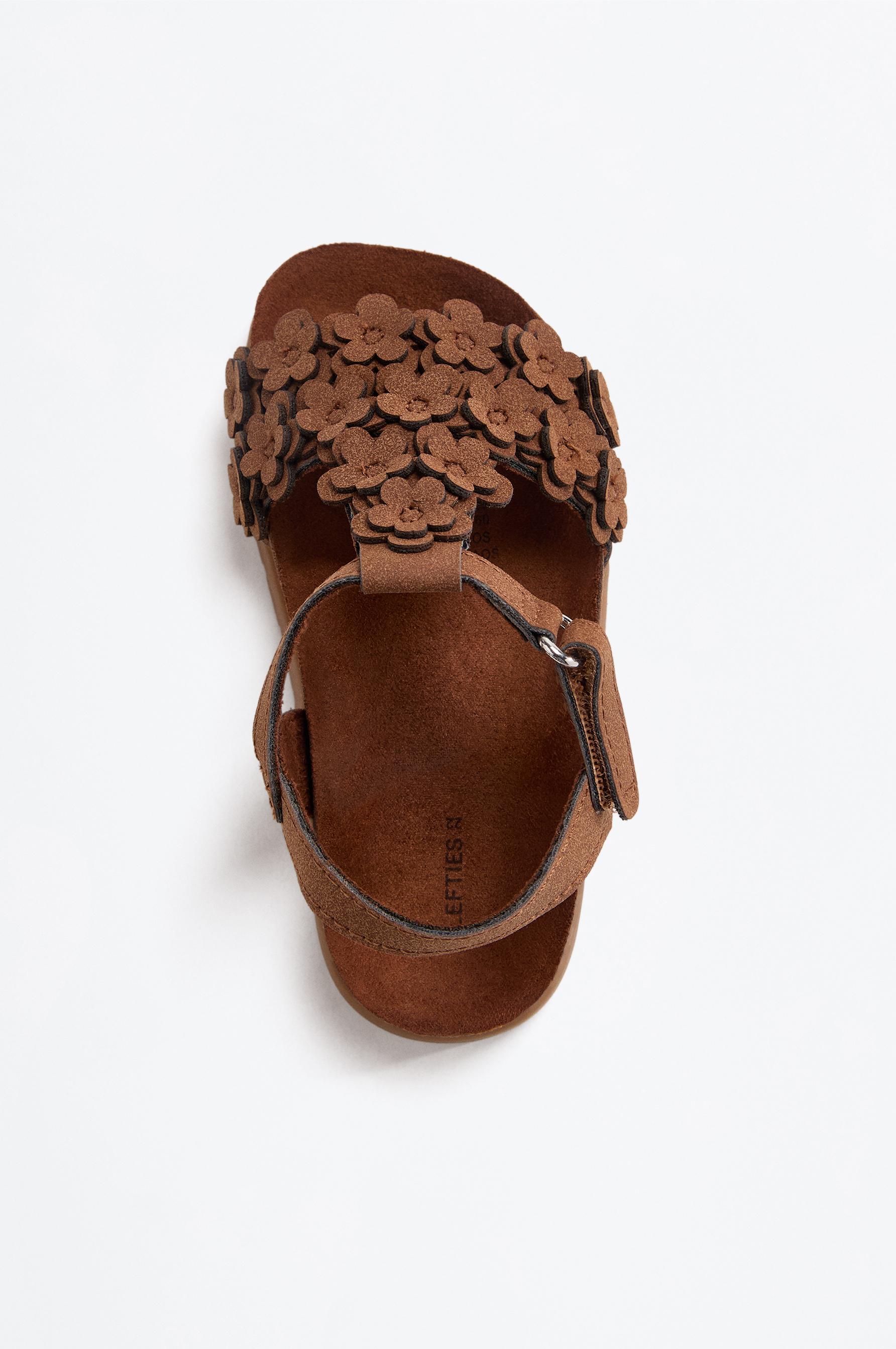 FLORAL SANDALS — BROWN