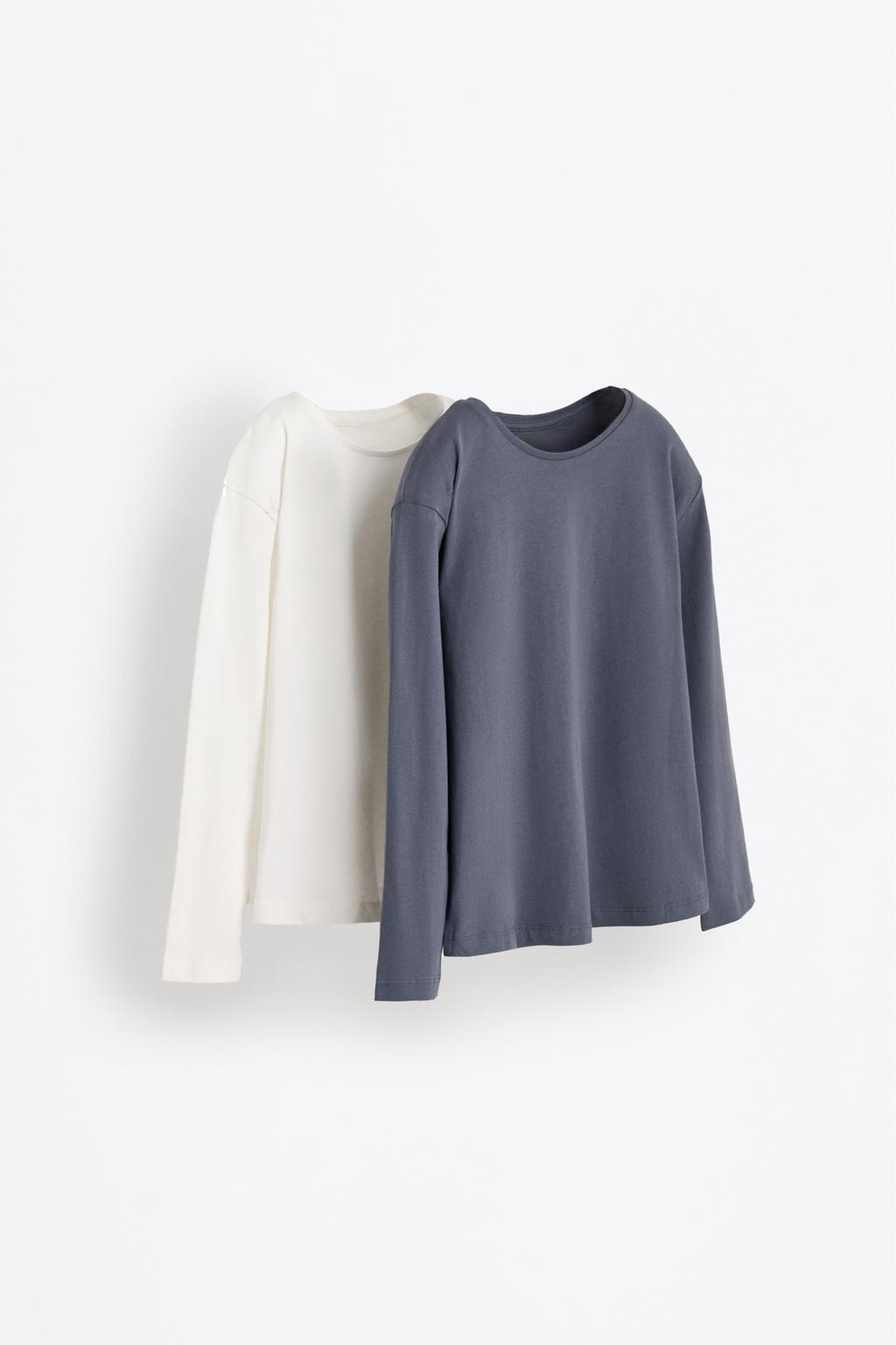 Pack of 2 plain long sleeve T-shirts