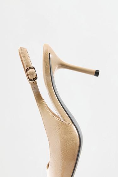 High-heeled slingback shoe — BROWN 3