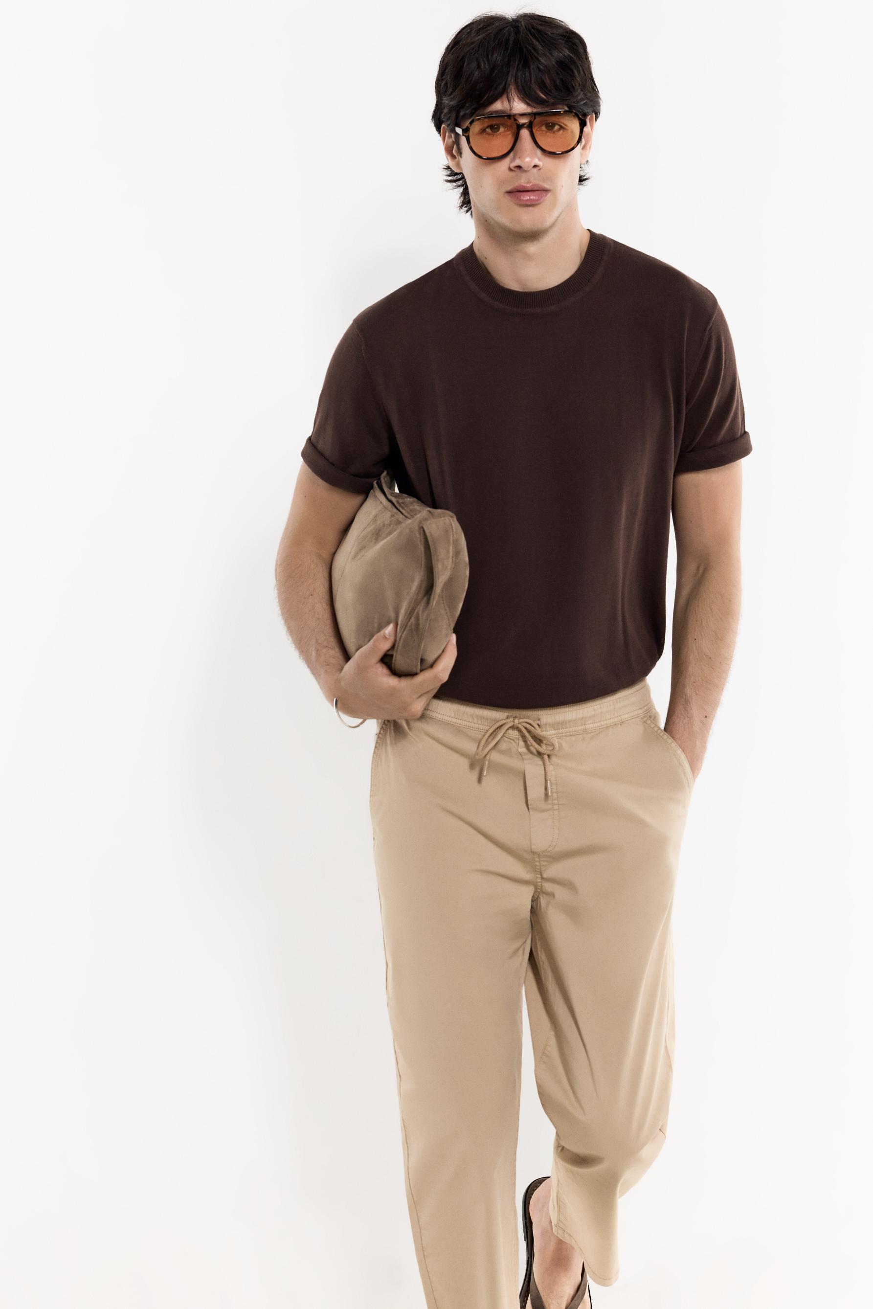 Slim fit jogger trousers — BEIGE