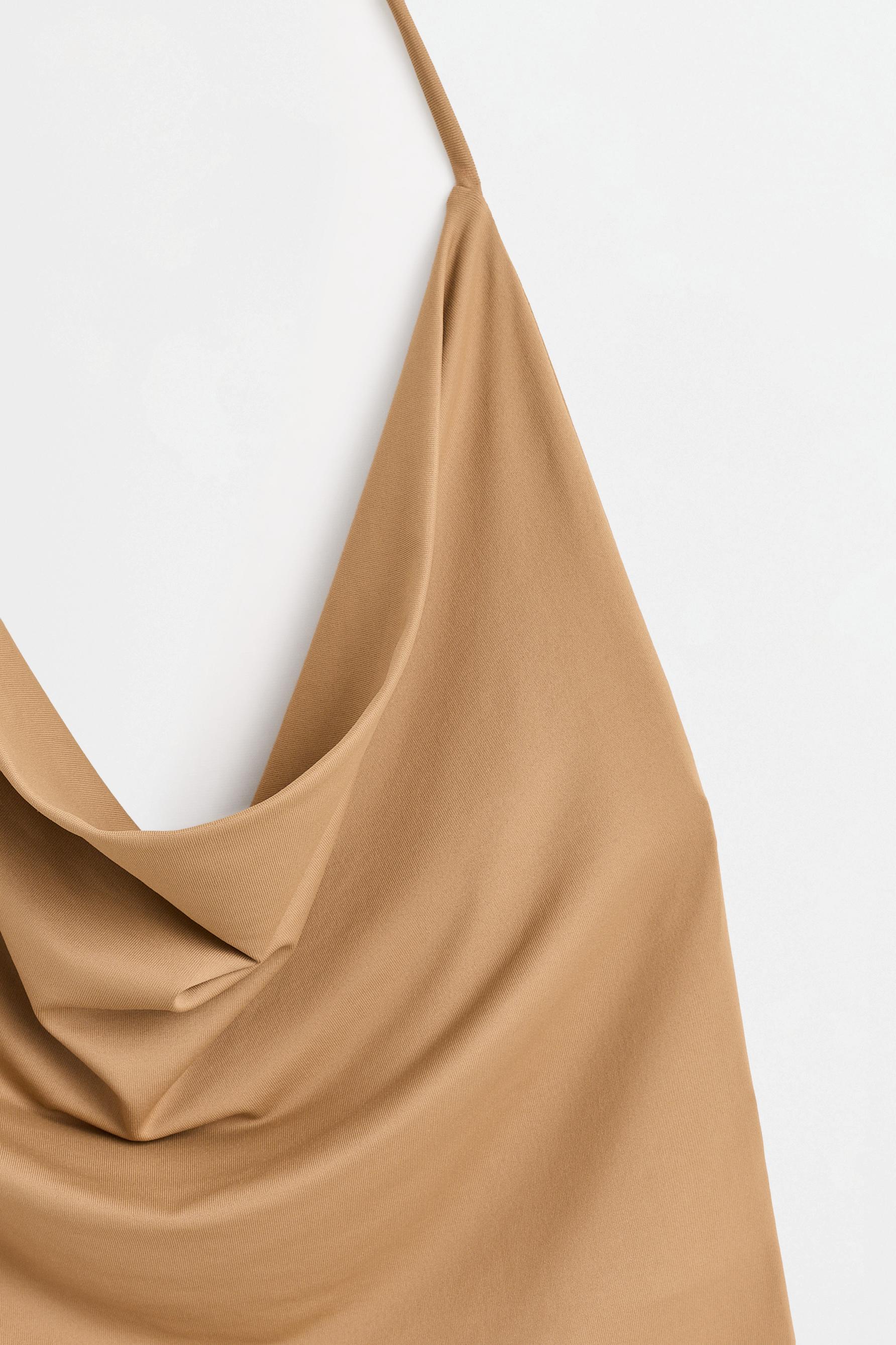 Draped halter top — MUSTARD