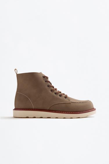 Lace-up dress boot — KHAKI 1