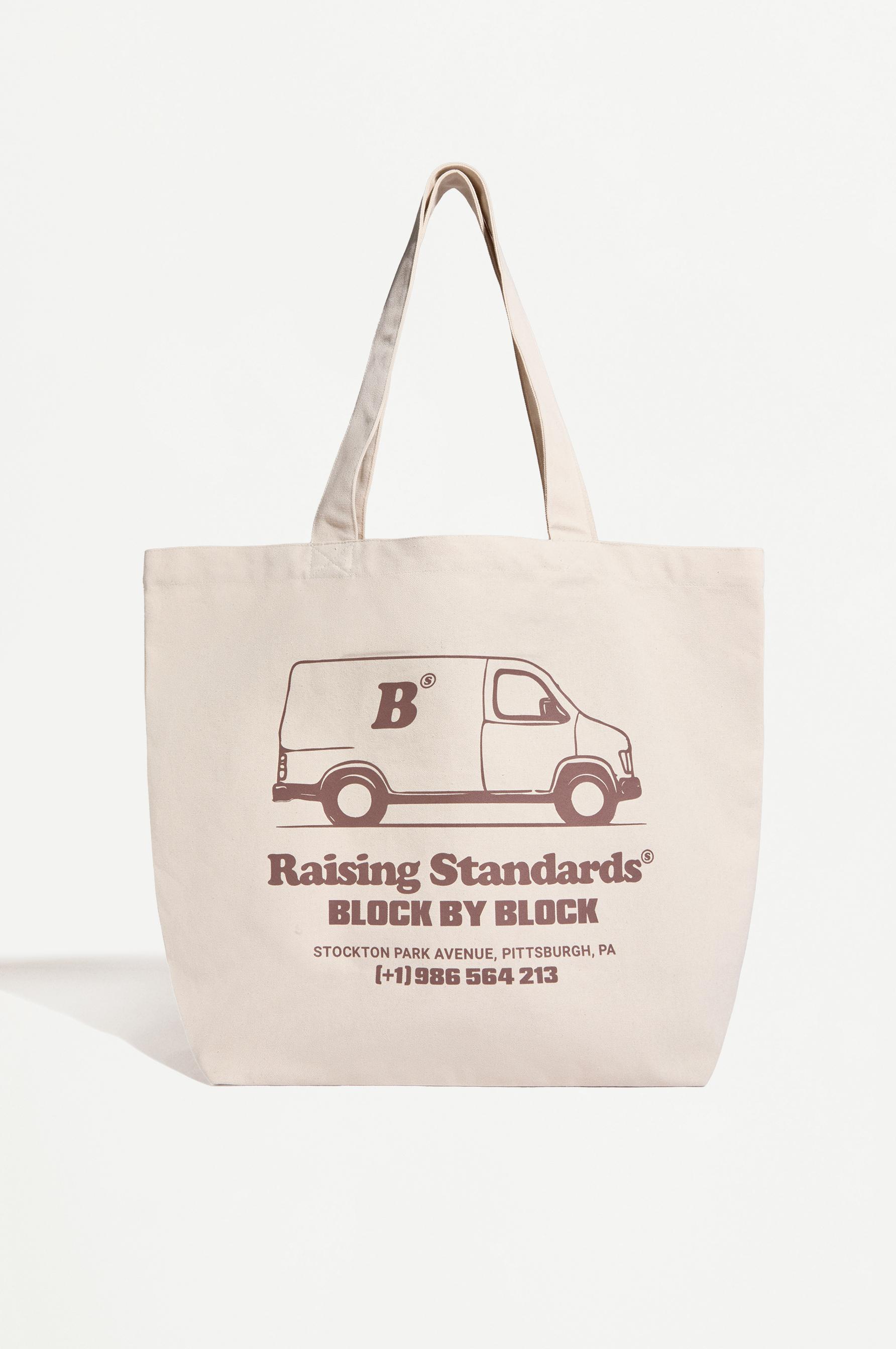 Printed shopper bag — ECRU