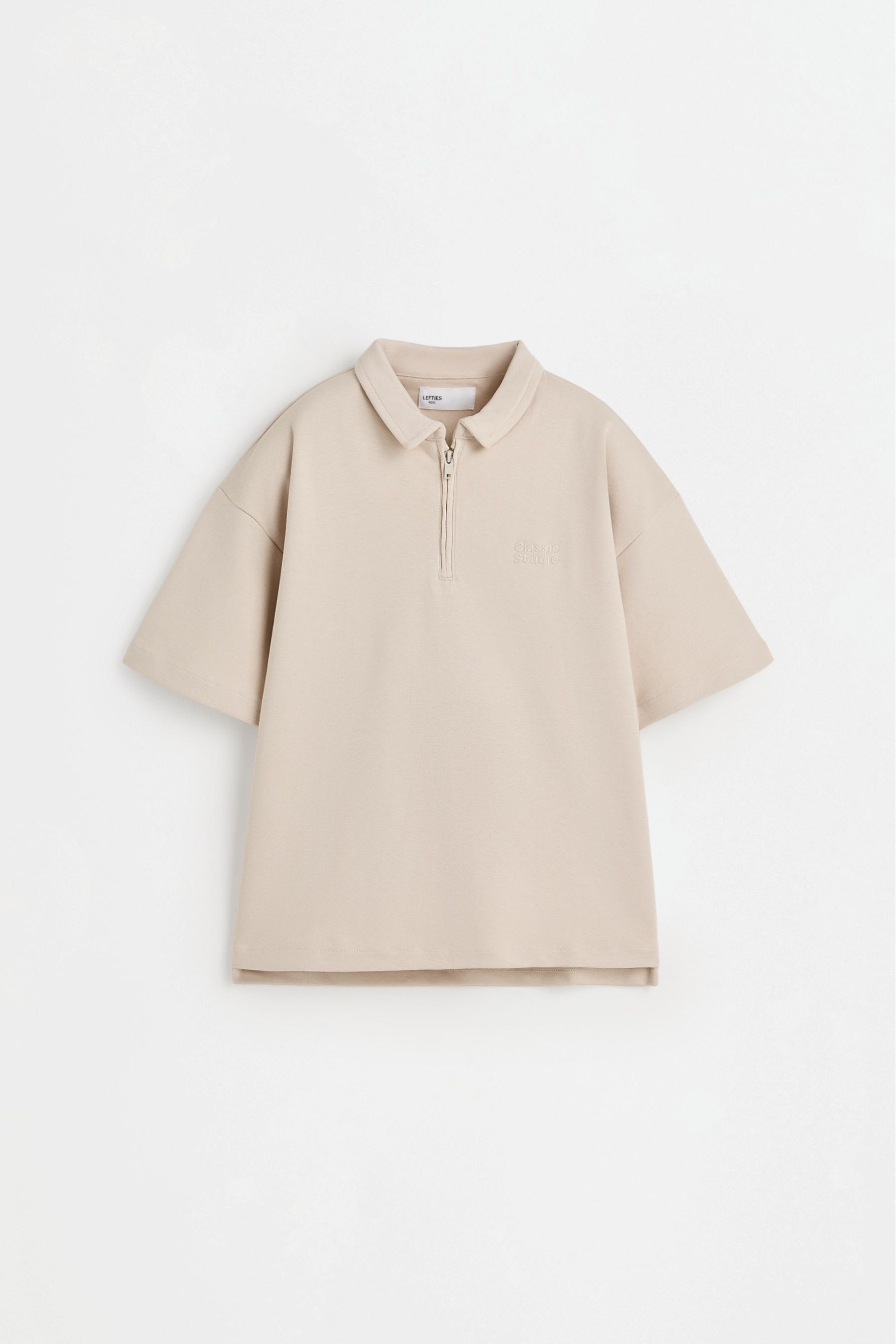 Interlock polo shirt — ECRU