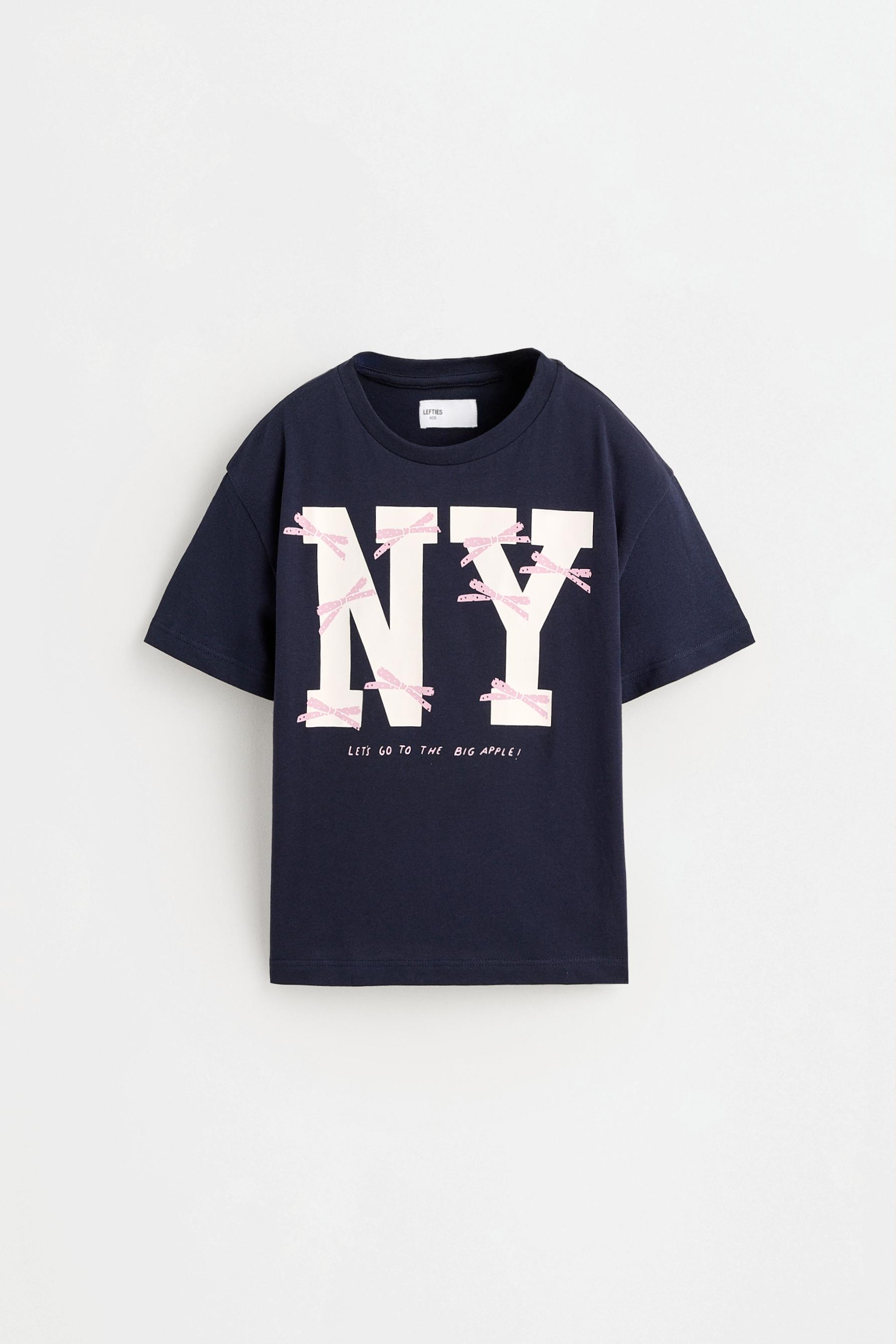Printed T-shirt — NAVY