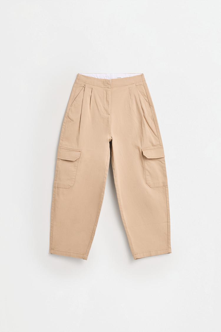 Cargo barrel trousers — BEIGE