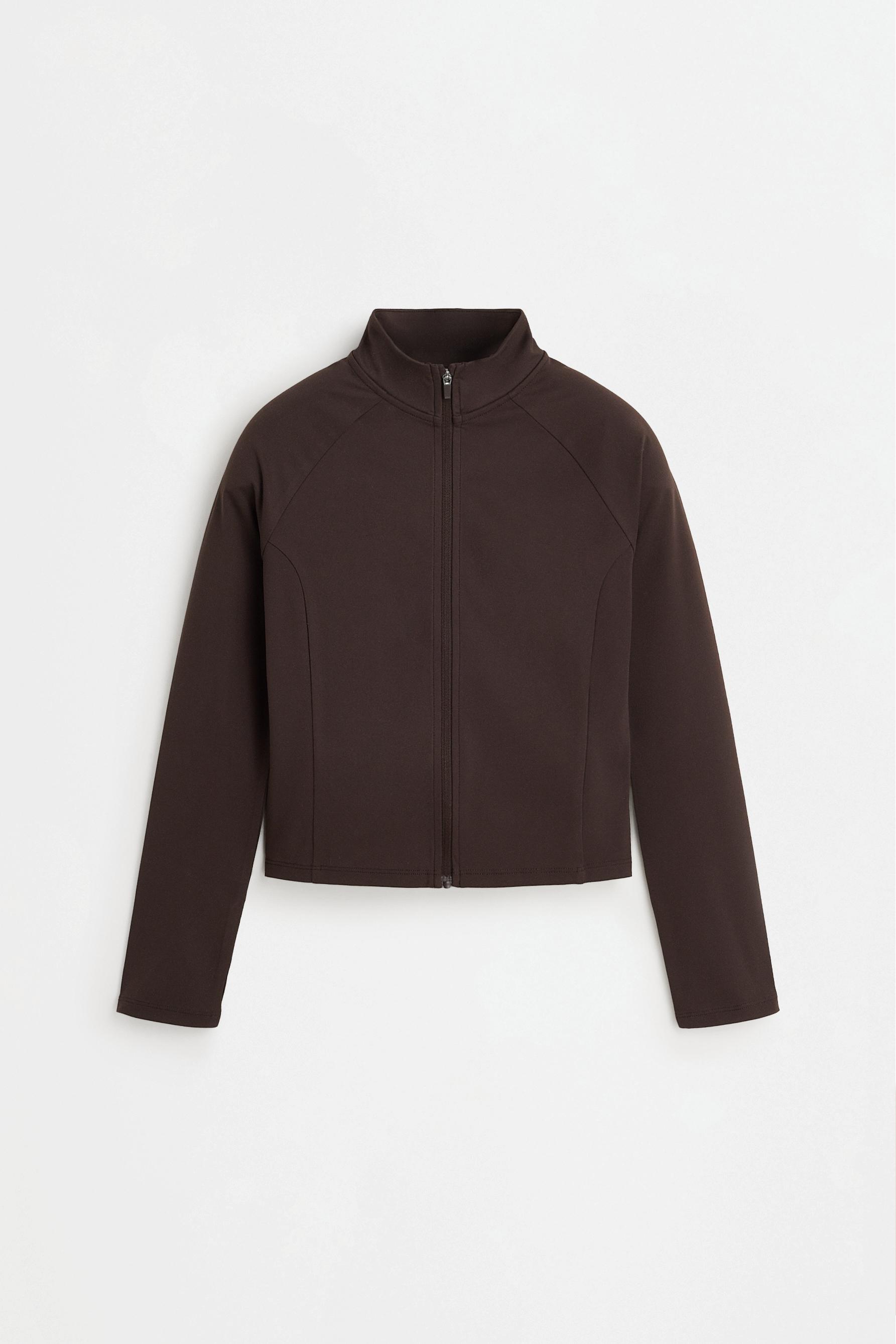 Zip-up sports jacket — CHOCOLATE
