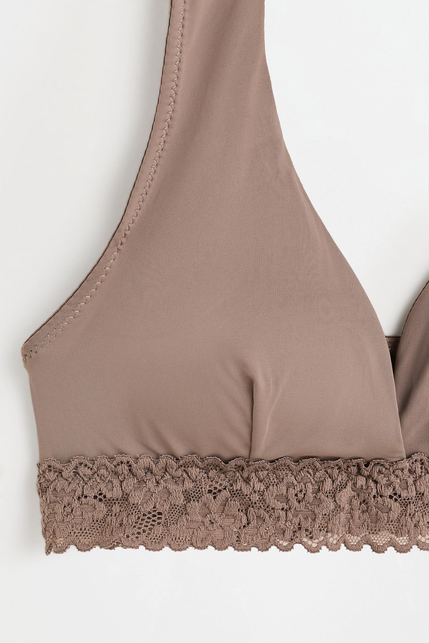Lace triangle top (2-pack) — CHOCOLATE