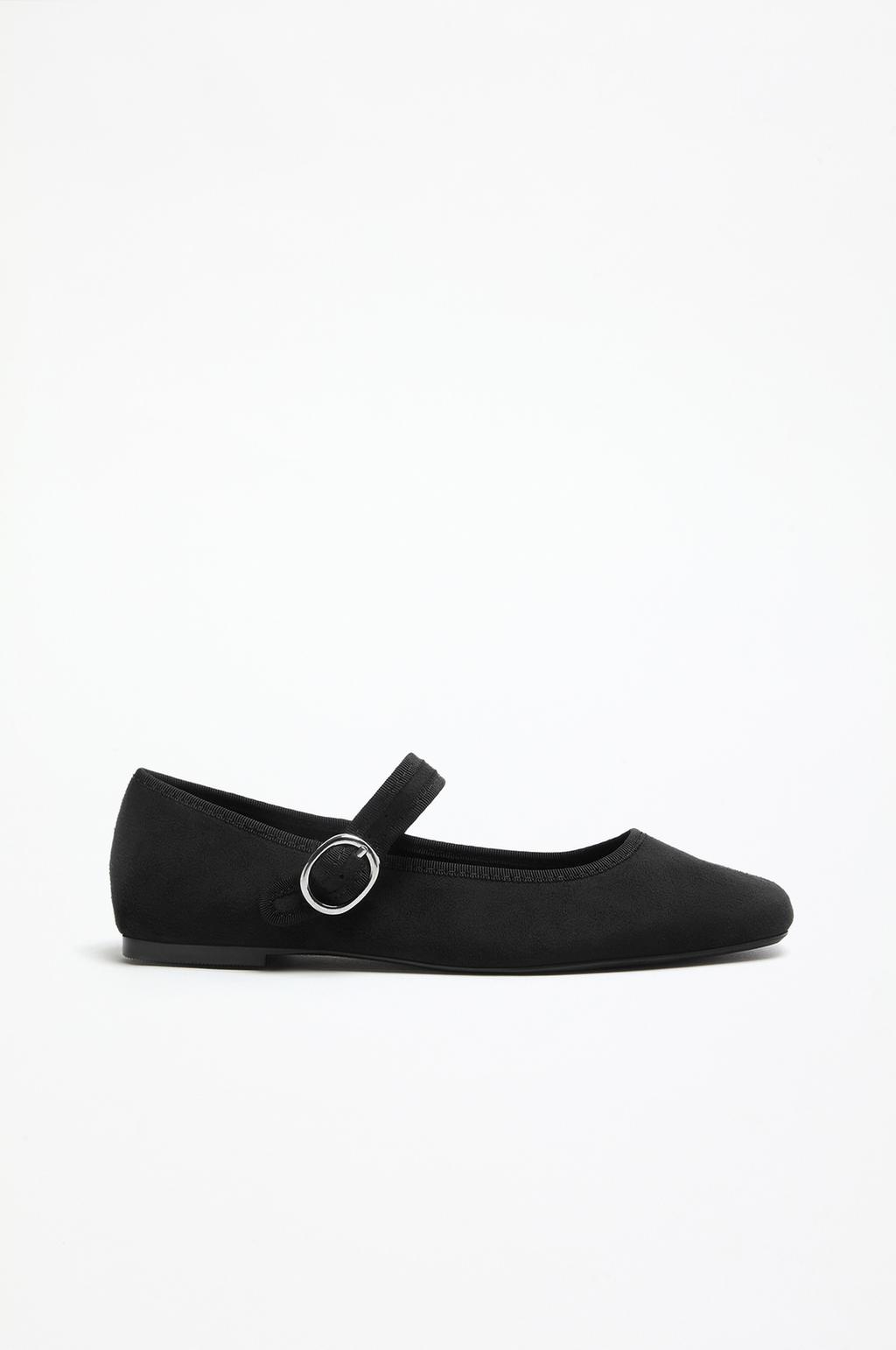 Buckled ballet flats