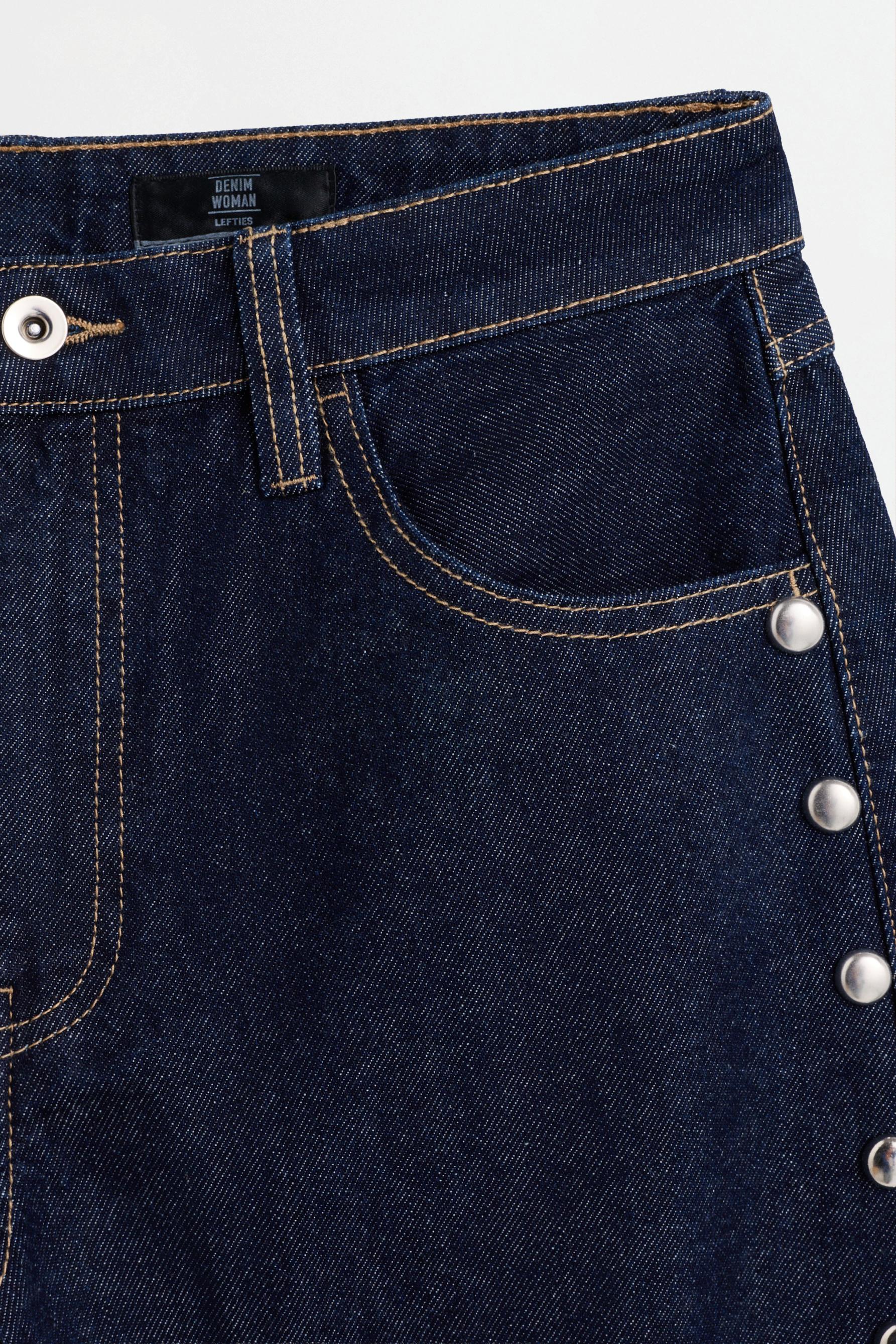 Studded barrel jeans — NAVY