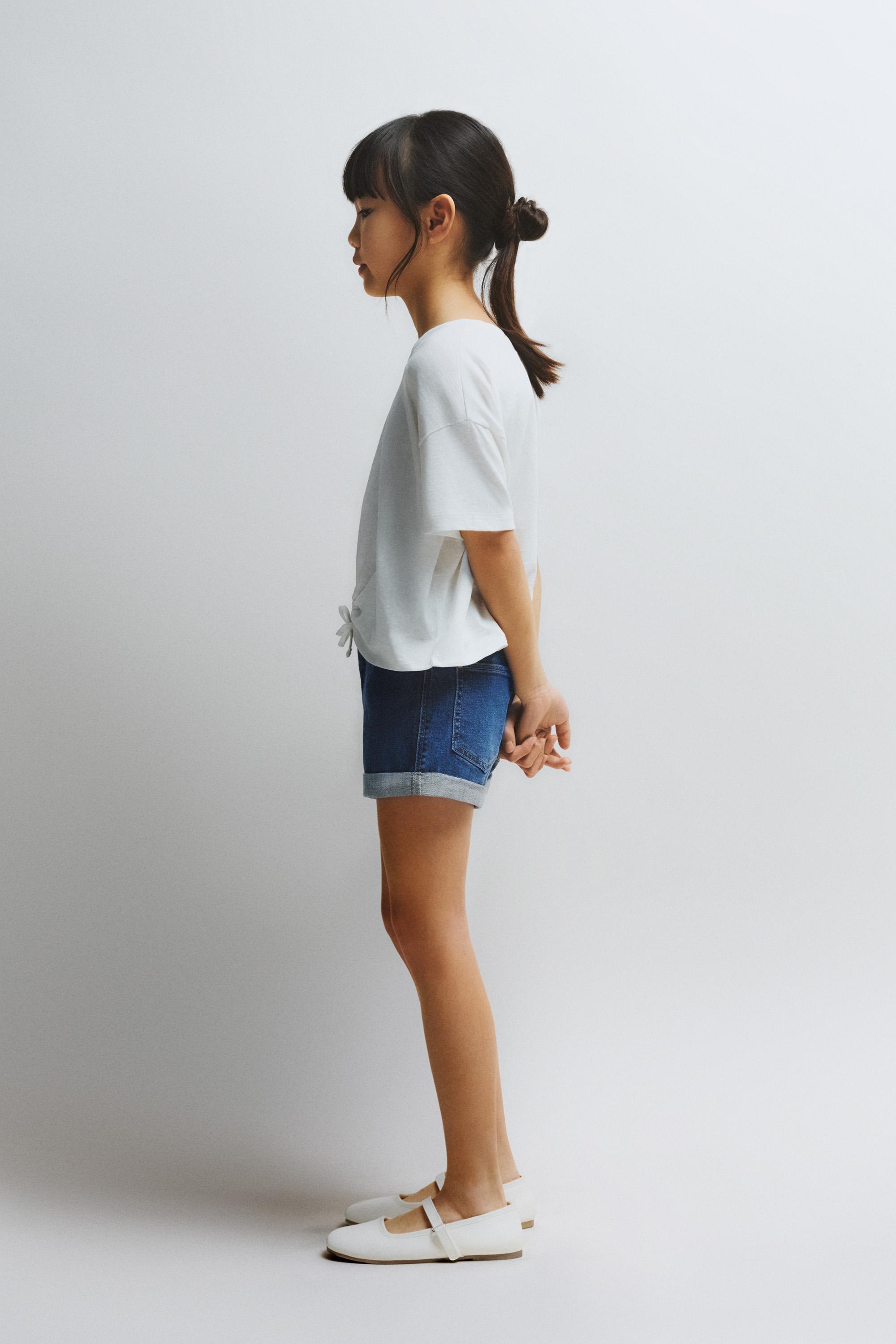 Stretch denim shorts — MEDIUM BLUE