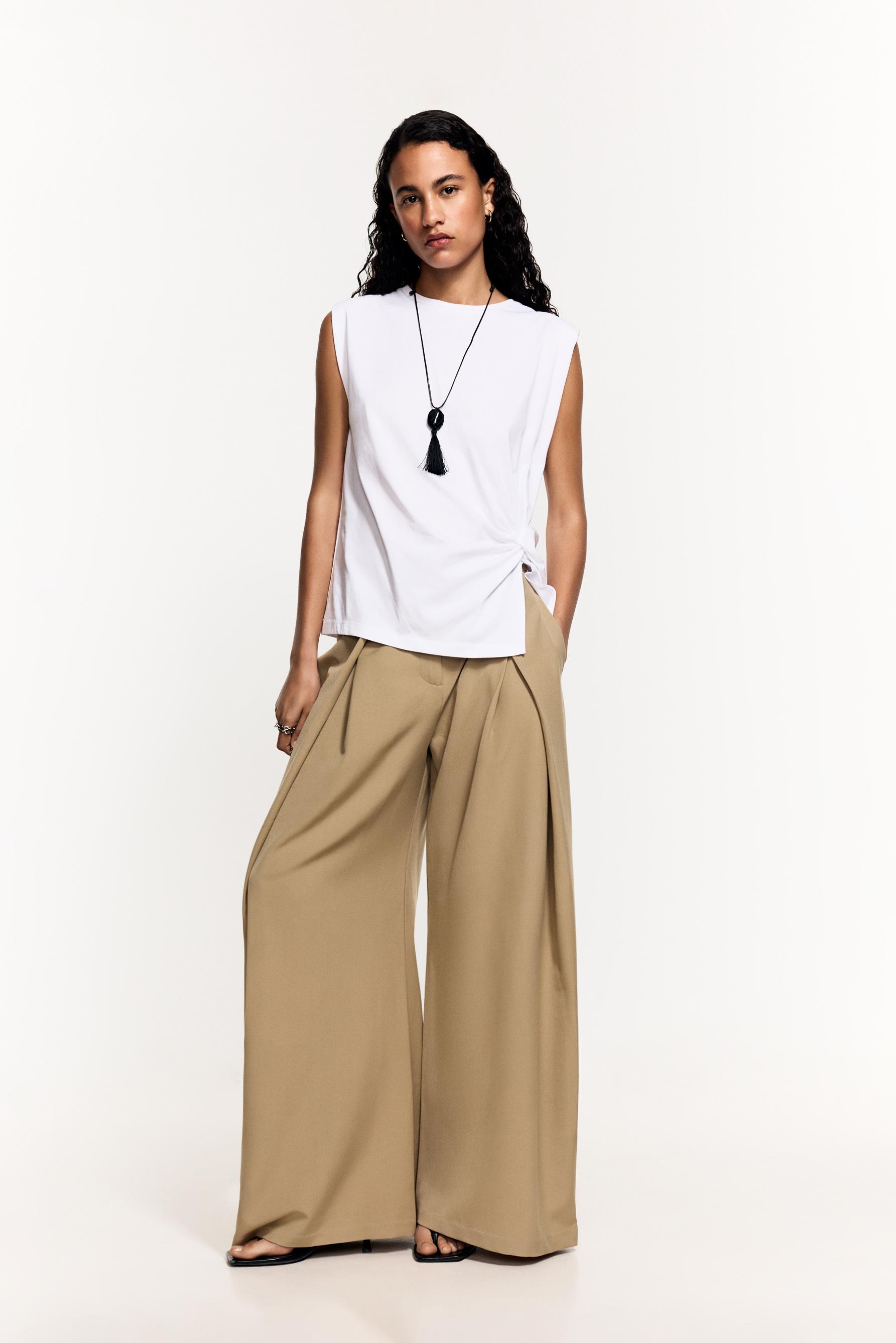 Knotted T-shirt — WHITE
