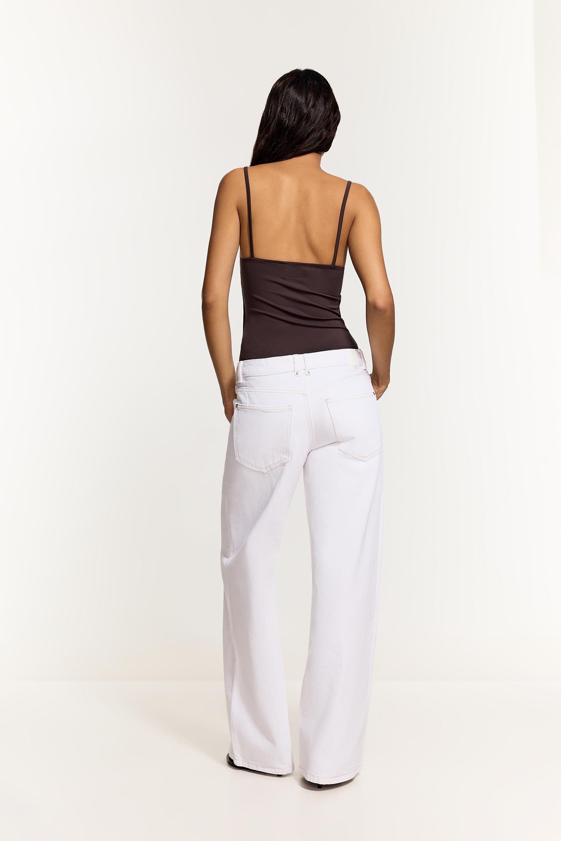 Wide-leg low-waist jeans — WHITE