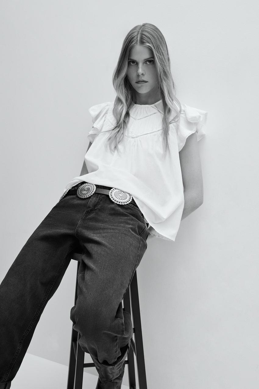 Blusa olanes encaje Camisas Manga Larga Camisas ROPA