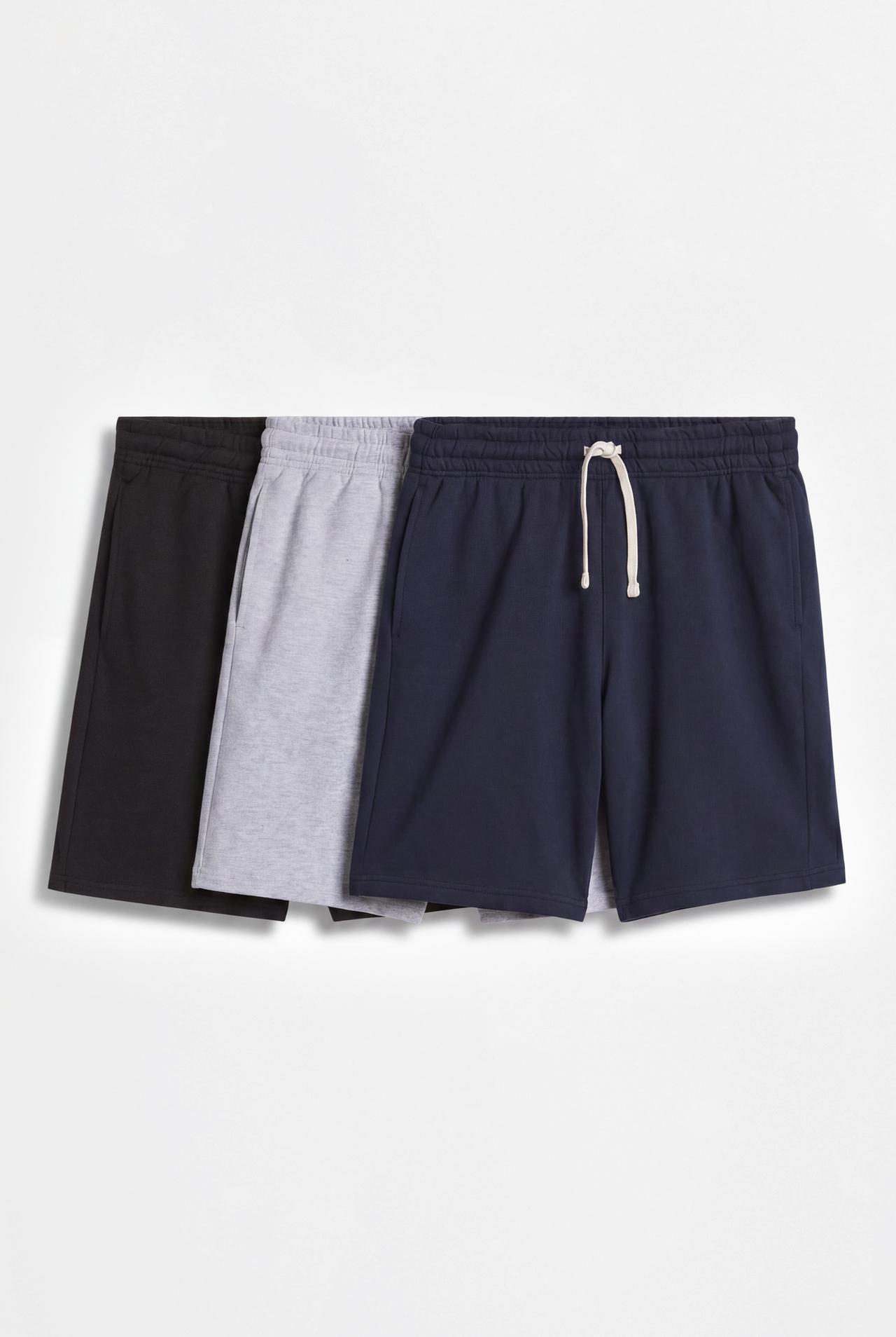 Pack of 3 tracksuit Bermuda shorts — BLACK