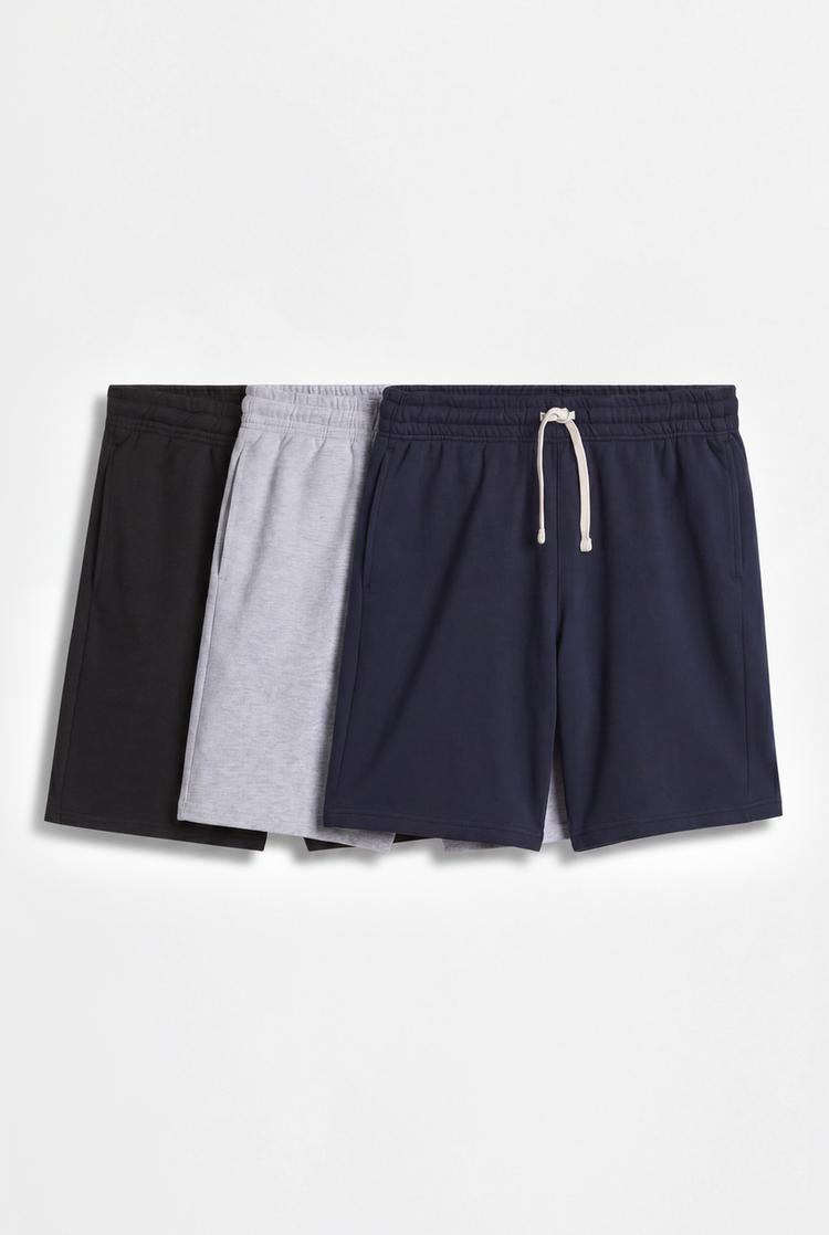 Pack of 3 tracksuit Bermuda shorts — BLACK