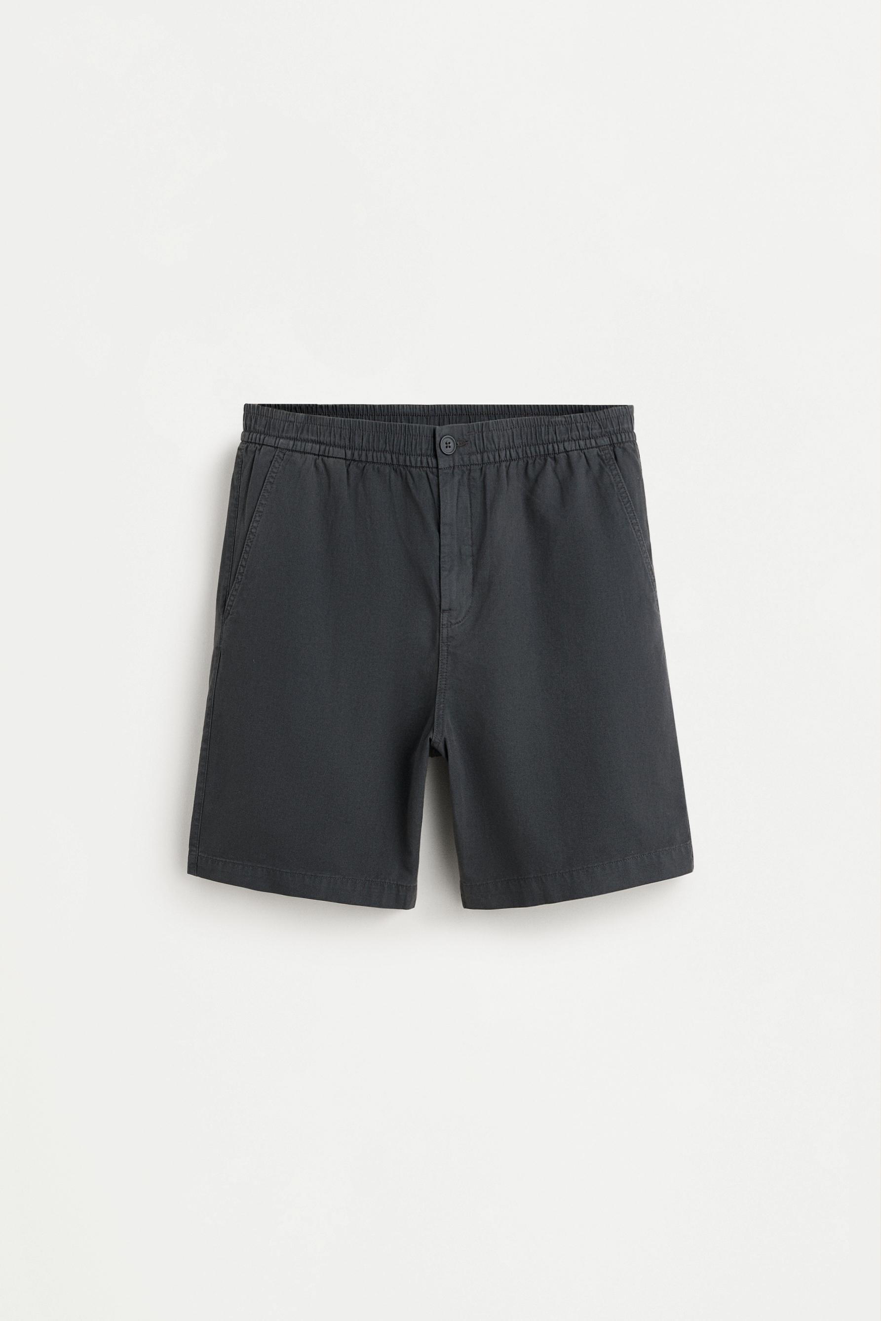 Linen blend jogger Bermuda shorts — ANTHRACITE GREY