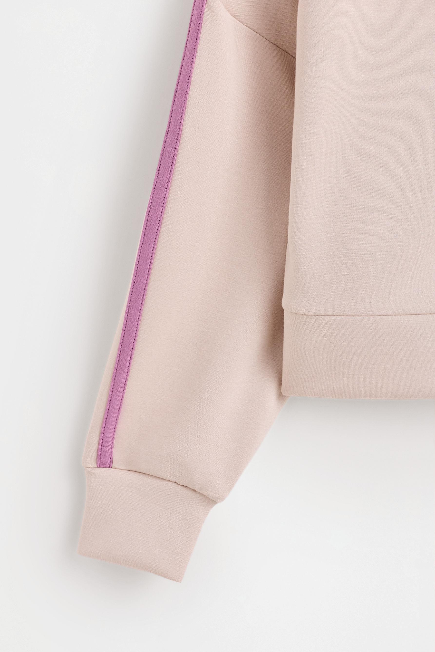 Zip-up sports sweatshirt — LIGHT BEIGE
