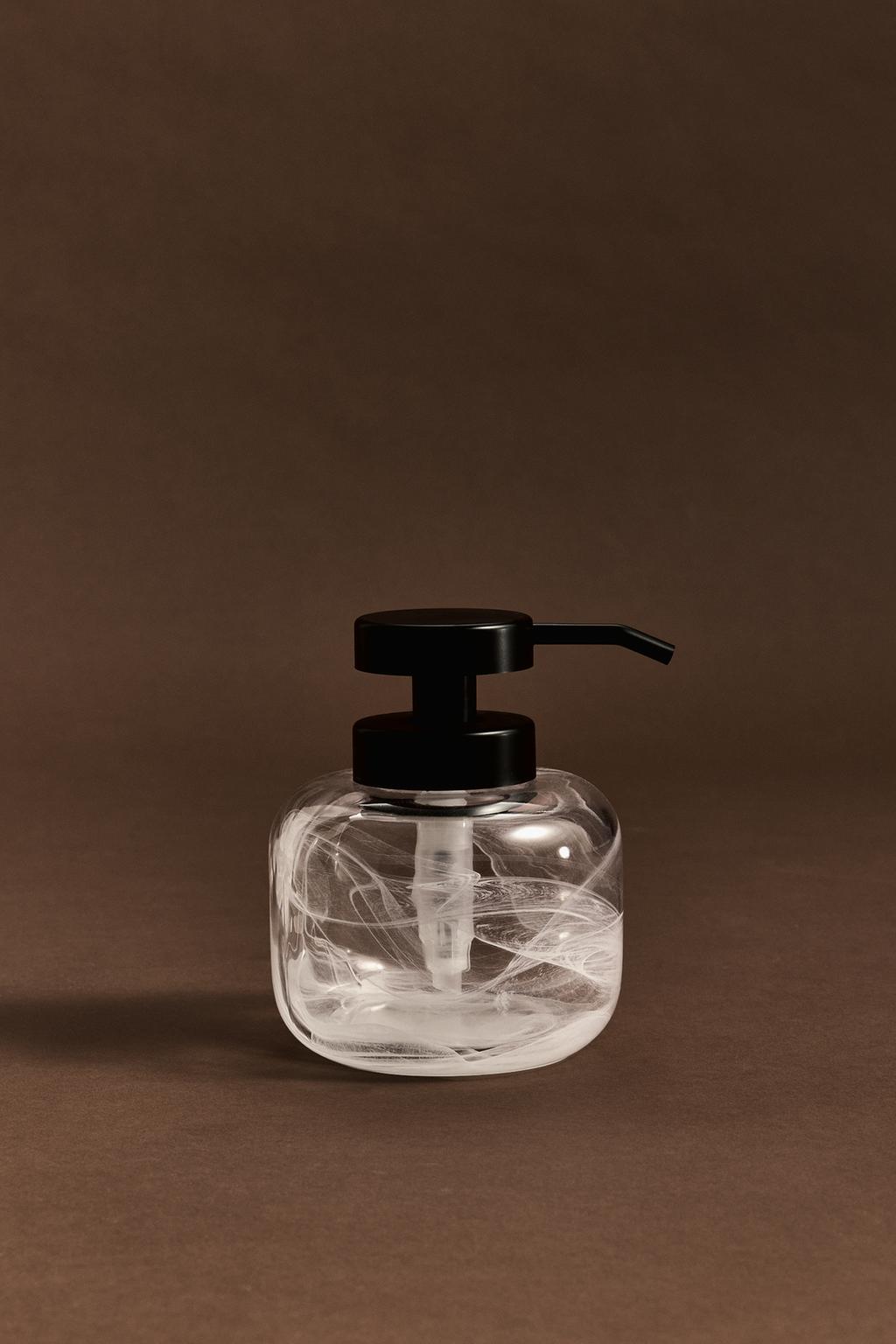 Dispensador jabón vidrio marmoleado