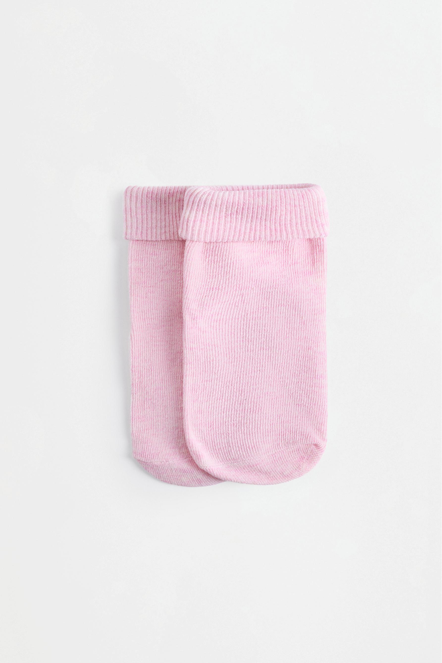Long socks with fold-over cuff (5-pack) — PINK TONES