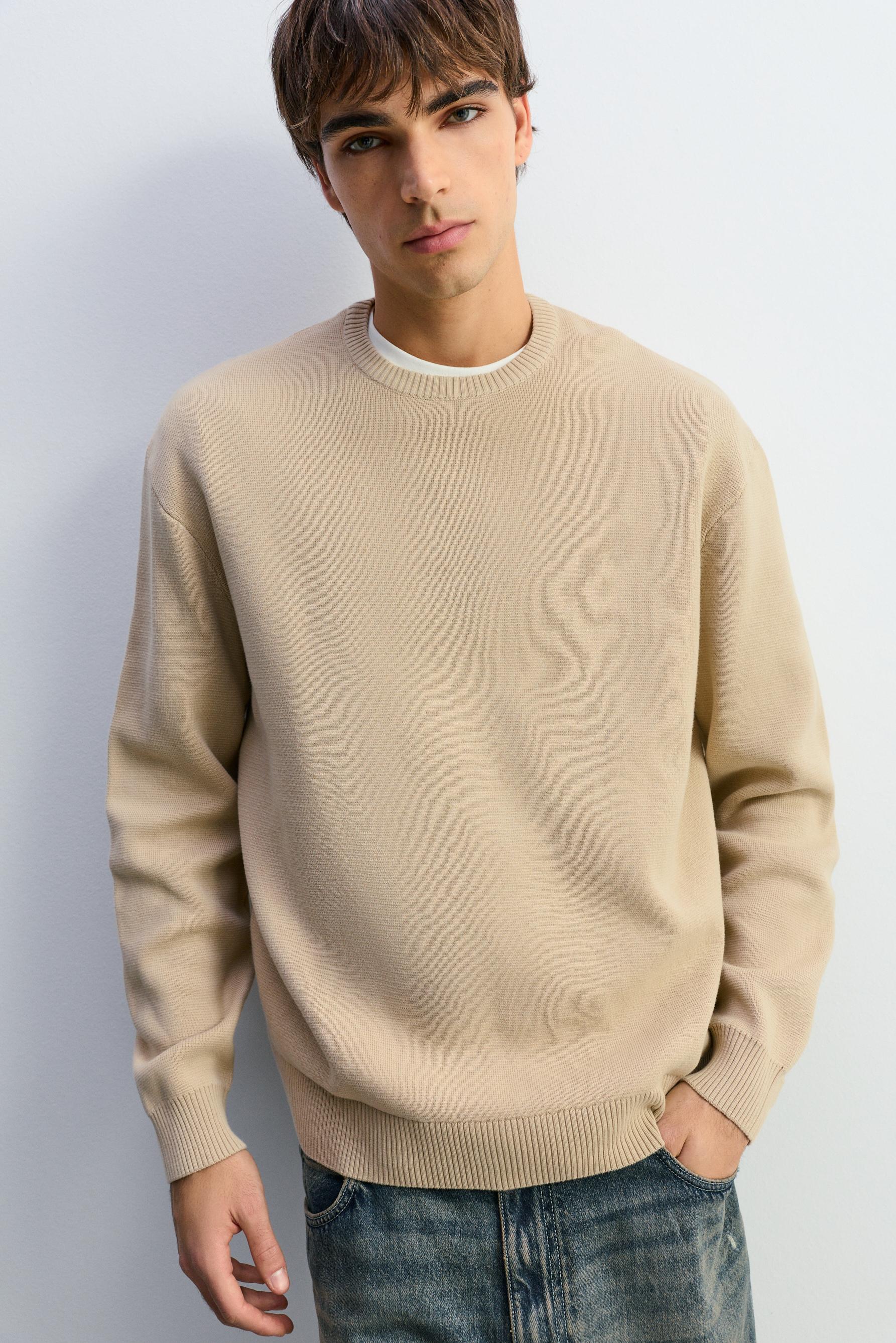 Compact knit sweater — SAND