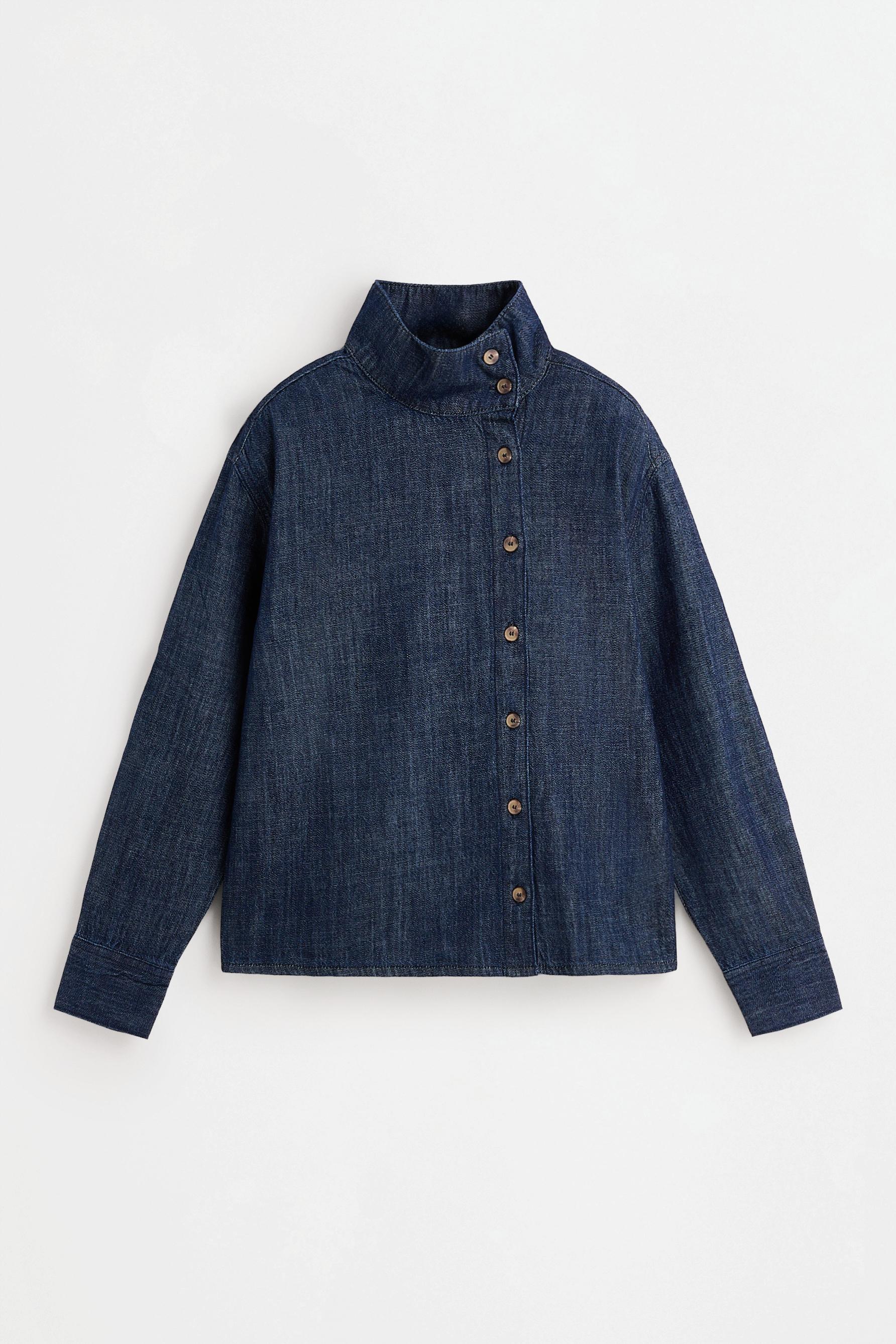 Sobrecamisa denim cuello chimenea