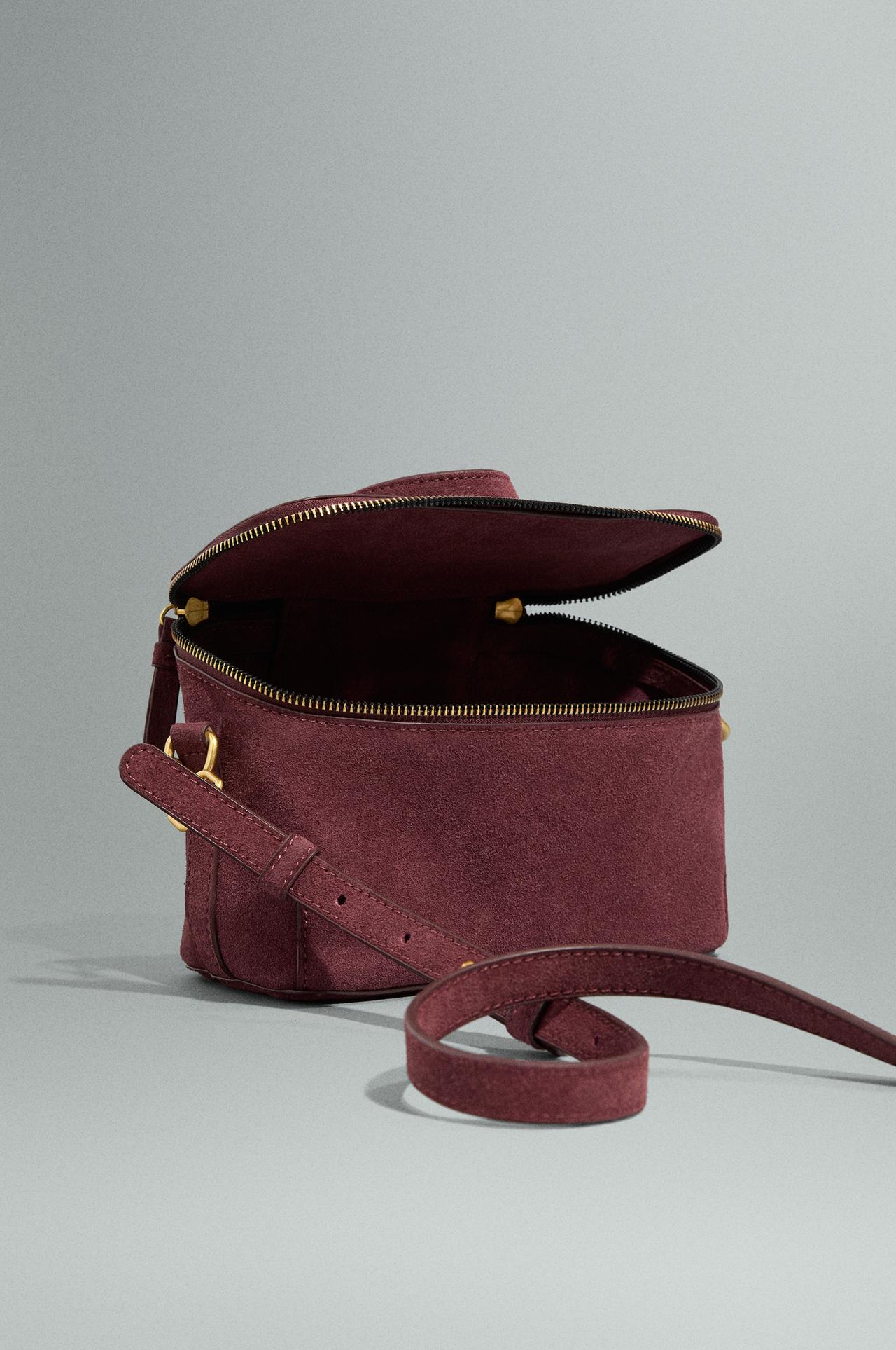 Reconstituted leather vanity bag — BURGUNDY