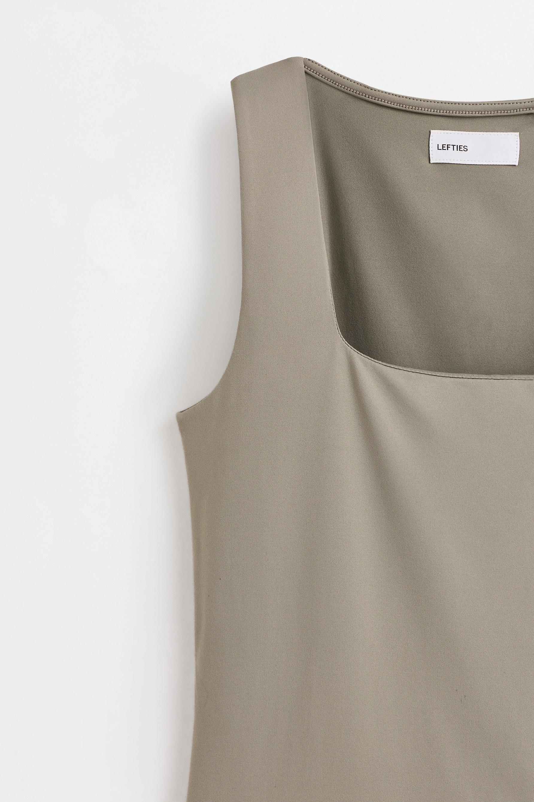 Polyamide T-shirt with wide straps — PALE KHAKI