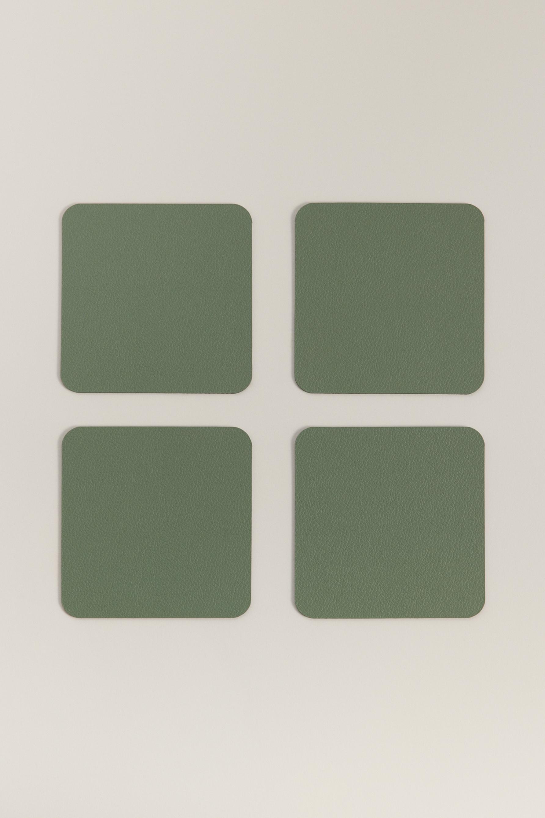 Pack 4 posavasos piel 10 x 10 cm