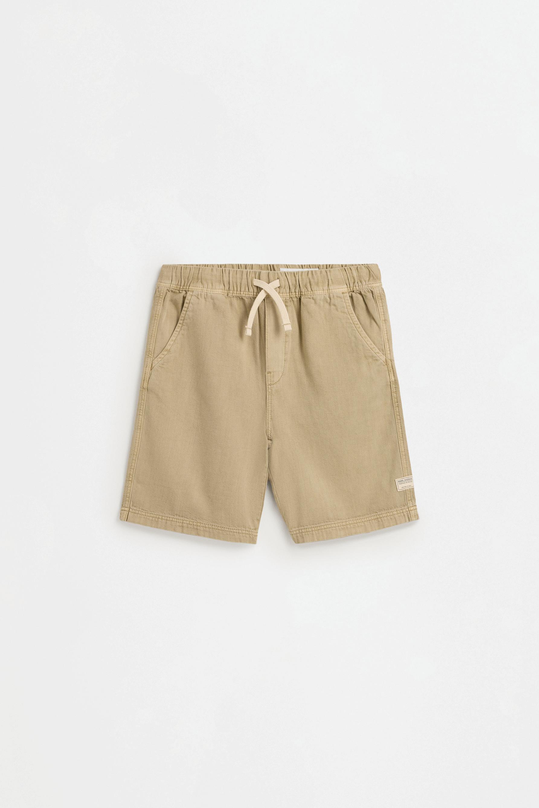 Denim Bermuda joggers — PALE OCHRE