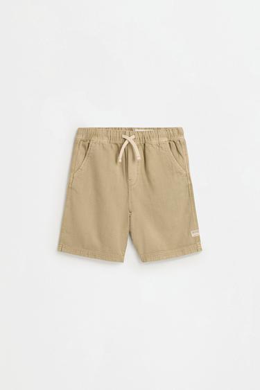 Denim Bermuda joggers — PALE OCHRE 1