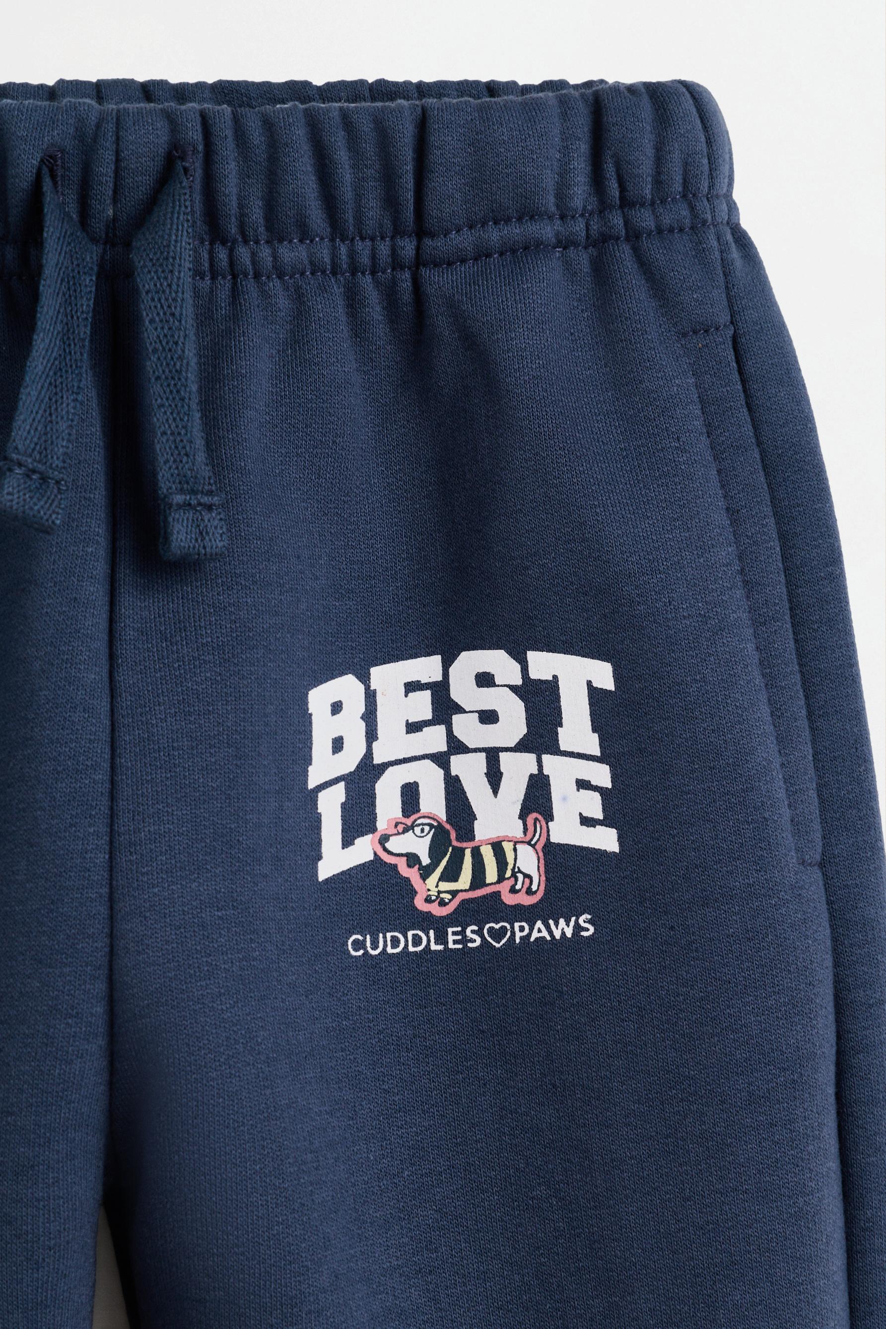 Pack of 2 contrast plush trousers — DARK NAVY
