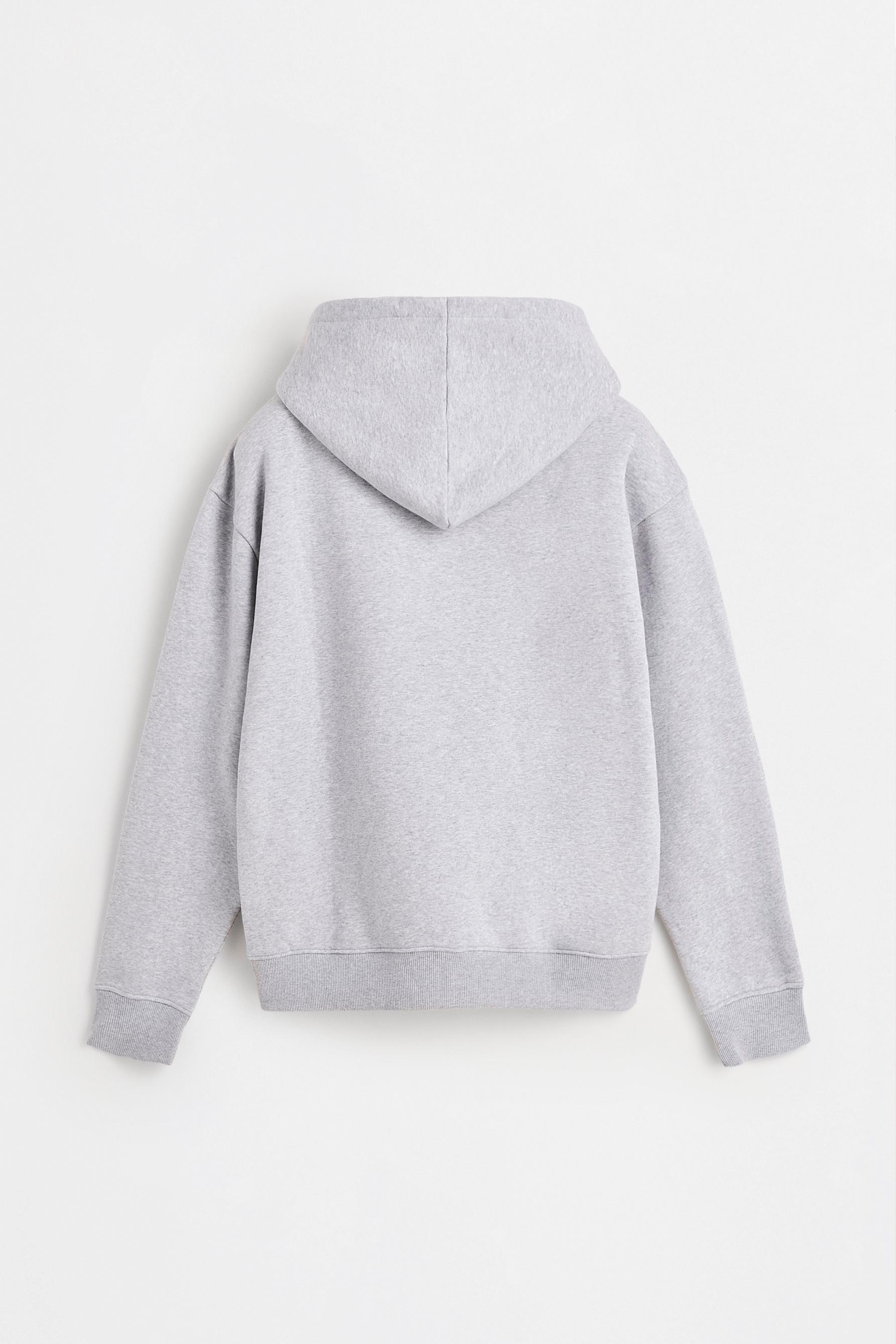 Basic zip-up hoodie — GREY MARL