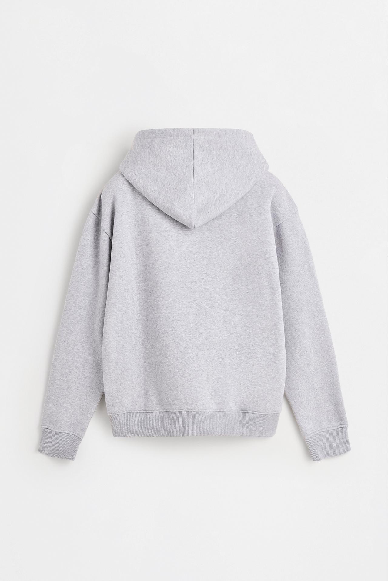 Basic zip-up hoodie — GREY MARL