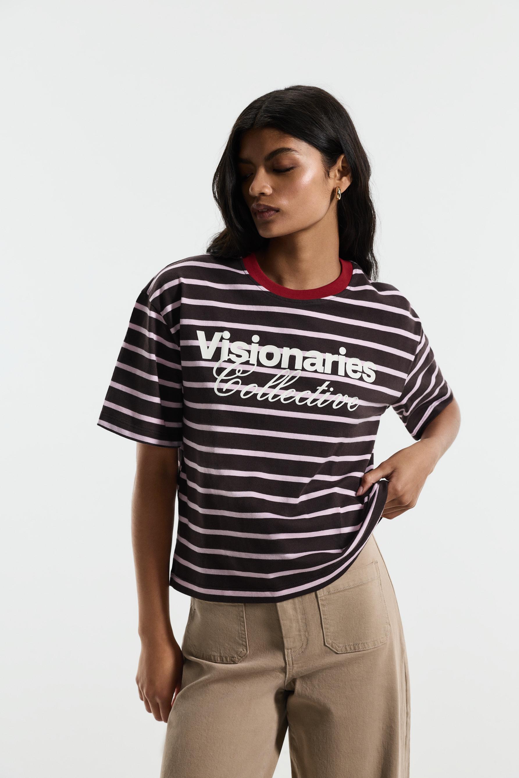 Printed boxy T-shirt — CHOCOLATE