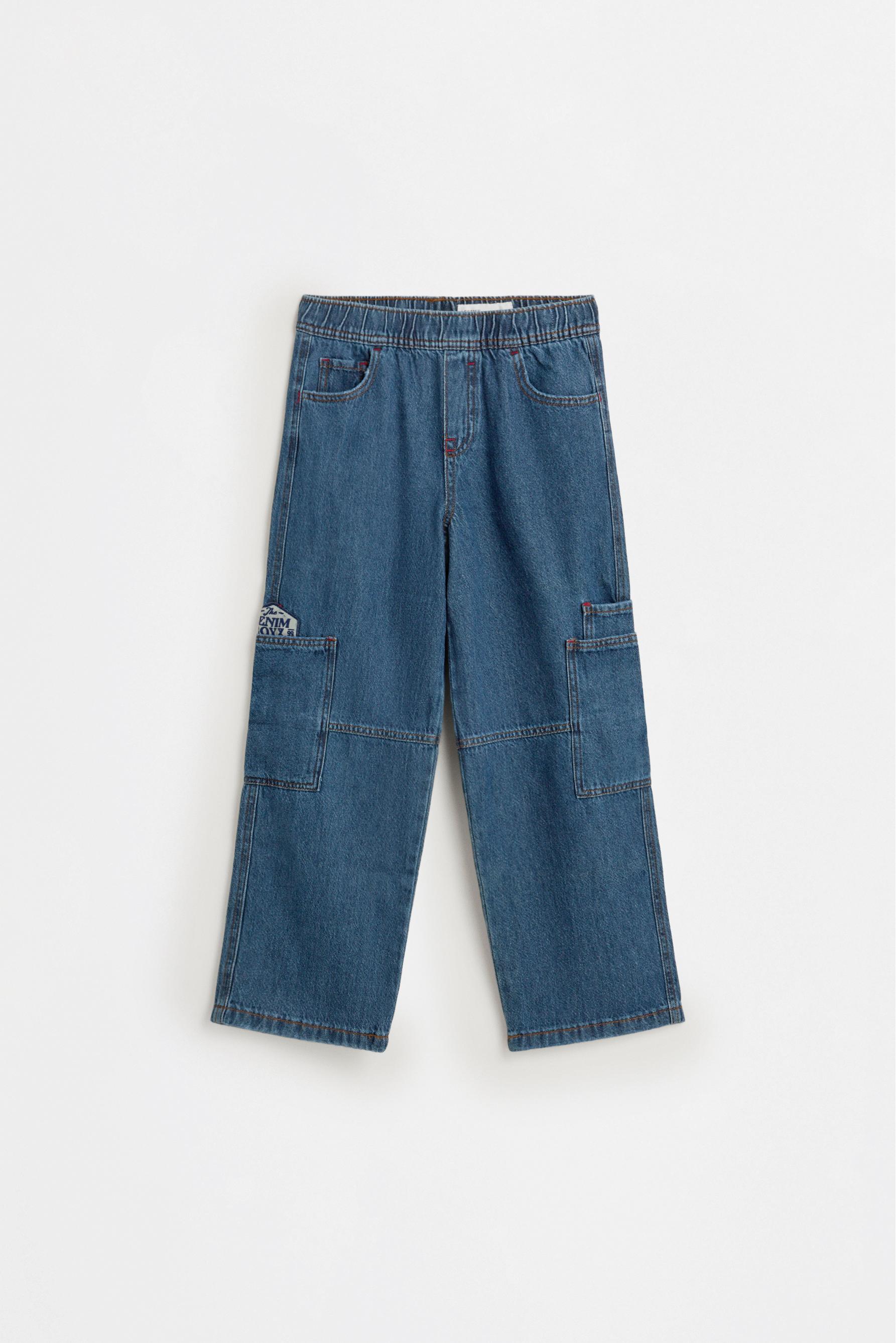 Wide-leg cargo jeans — DARK BLUE
