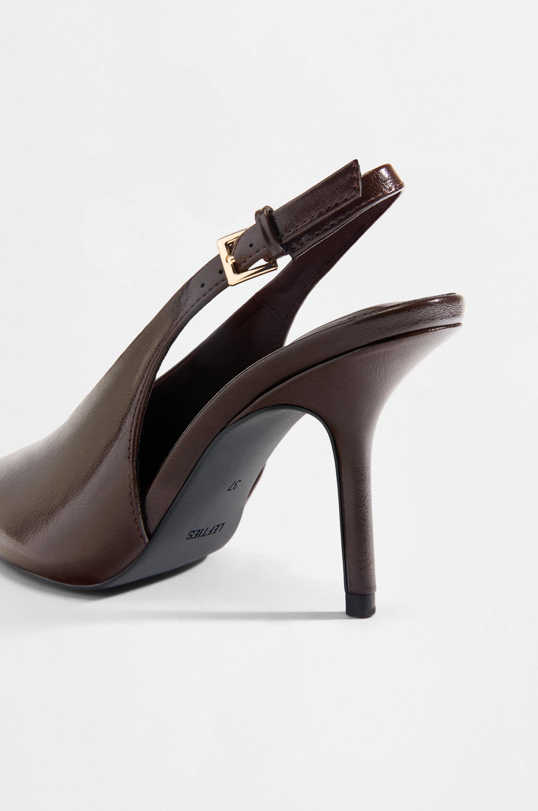 Slingback heel shoes — BROWN