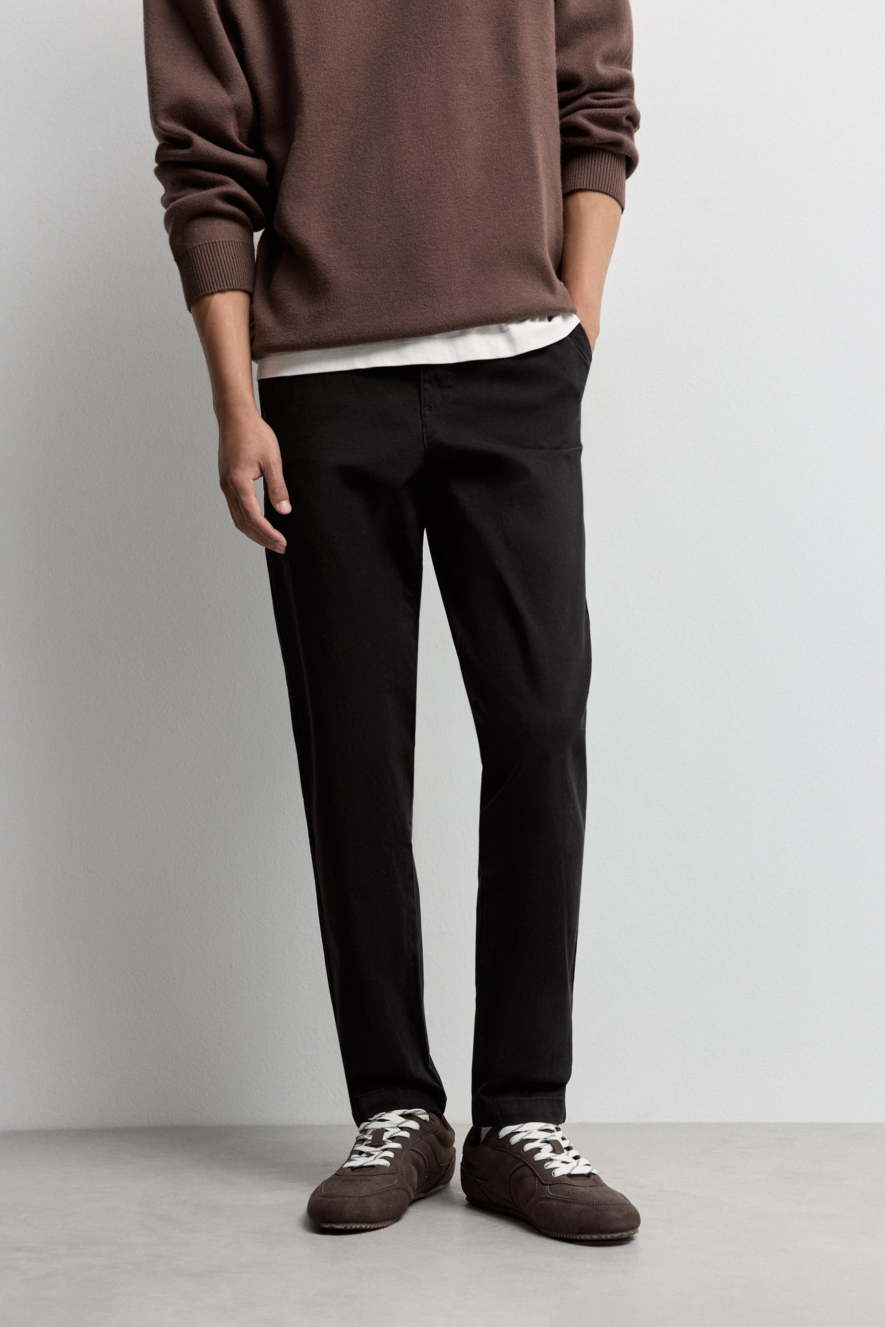 Skinny fit chino trousers — BLACK