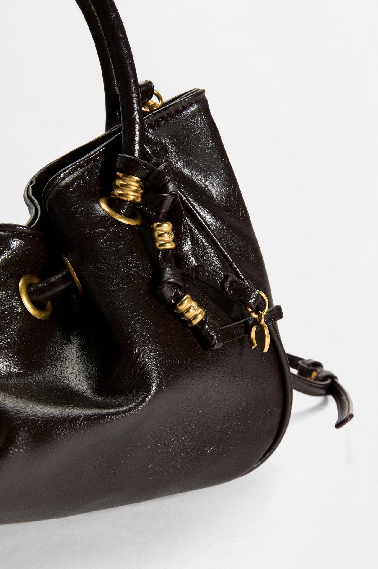 Mini bucket bag — BROWN