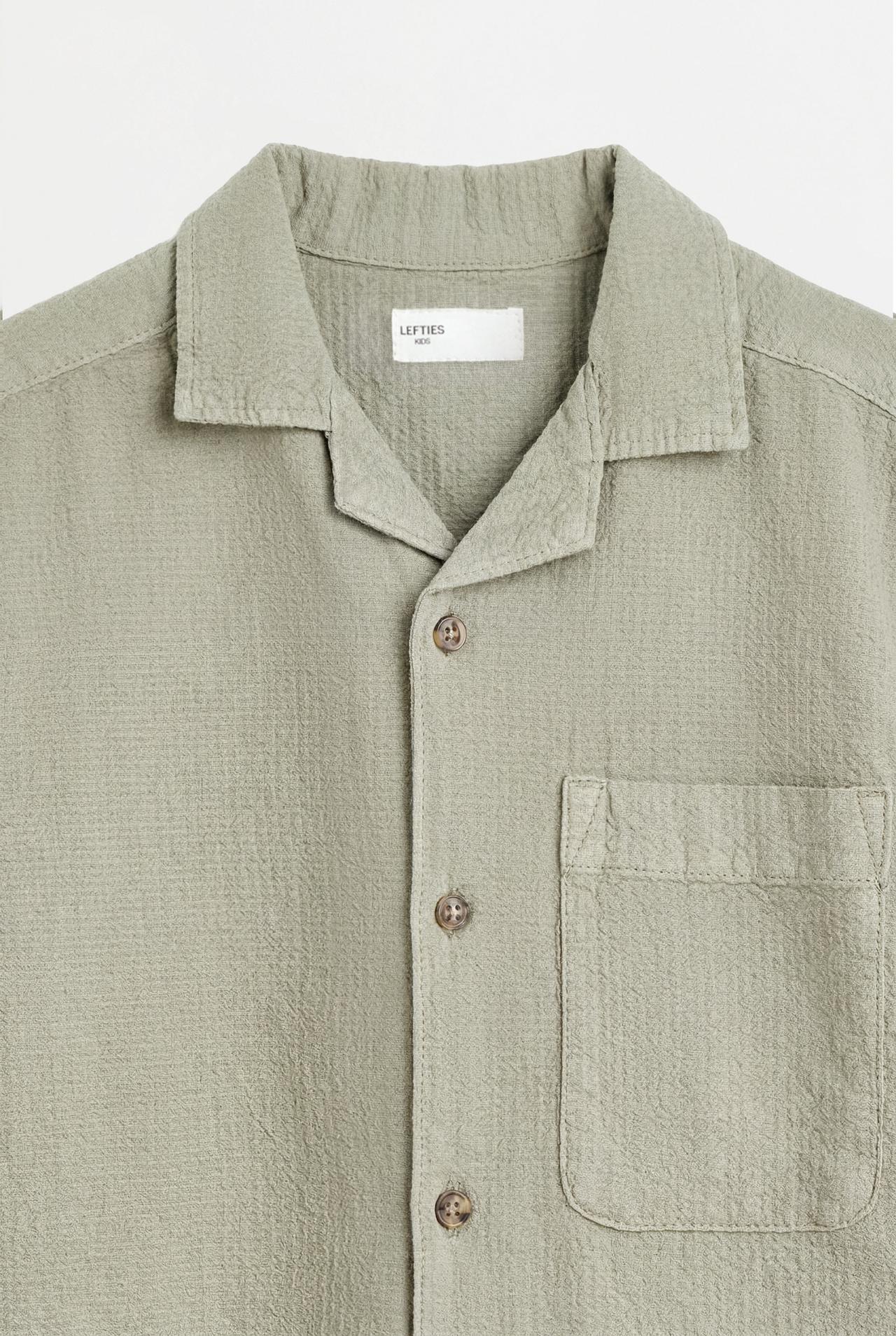 Textured resort shirt — MEDIUM KHAKI