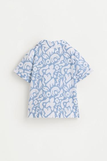 Printed Resort Shirt — FADED INDIGO 2