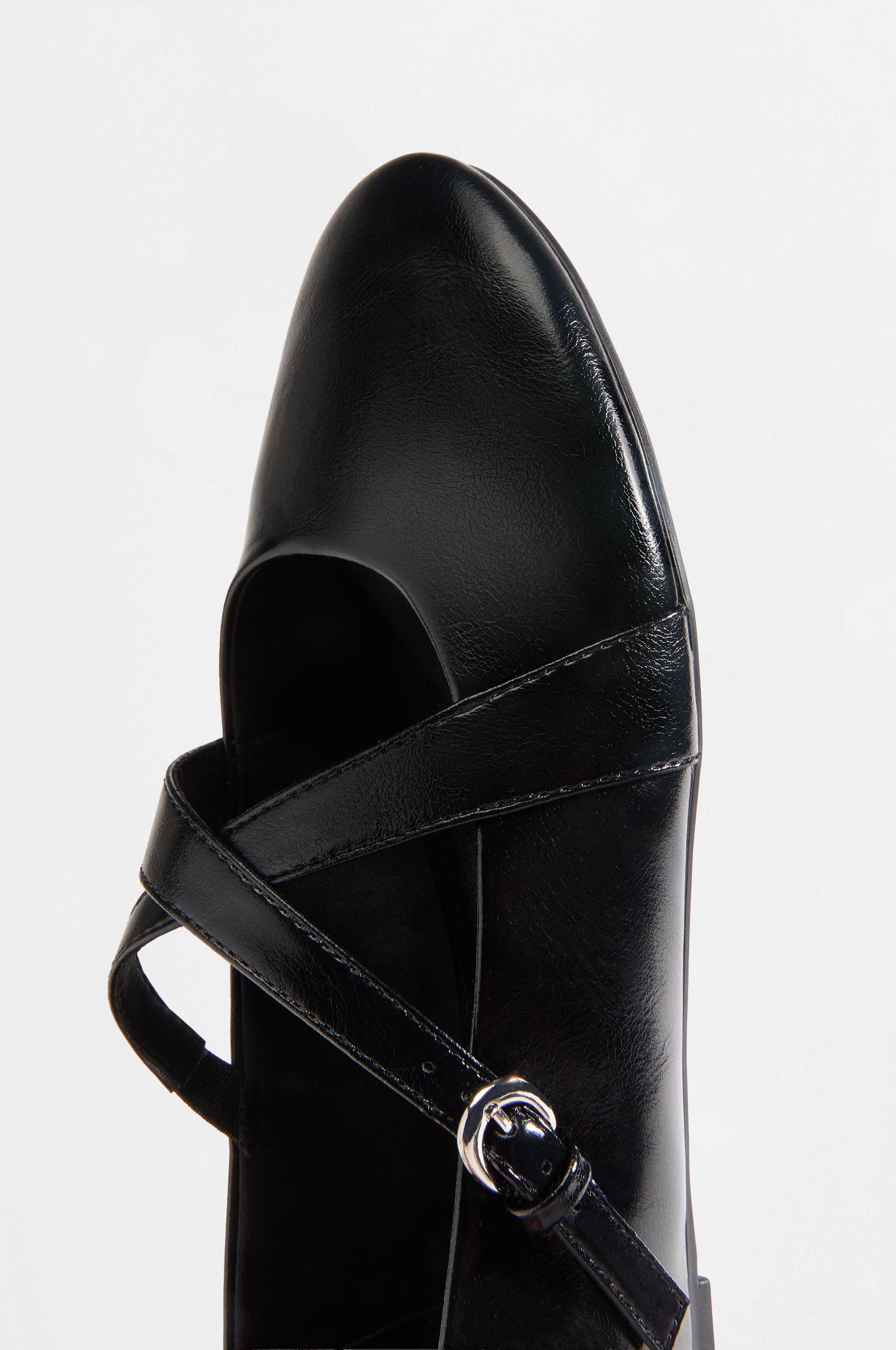 Double-strap ballet flats — BLACK