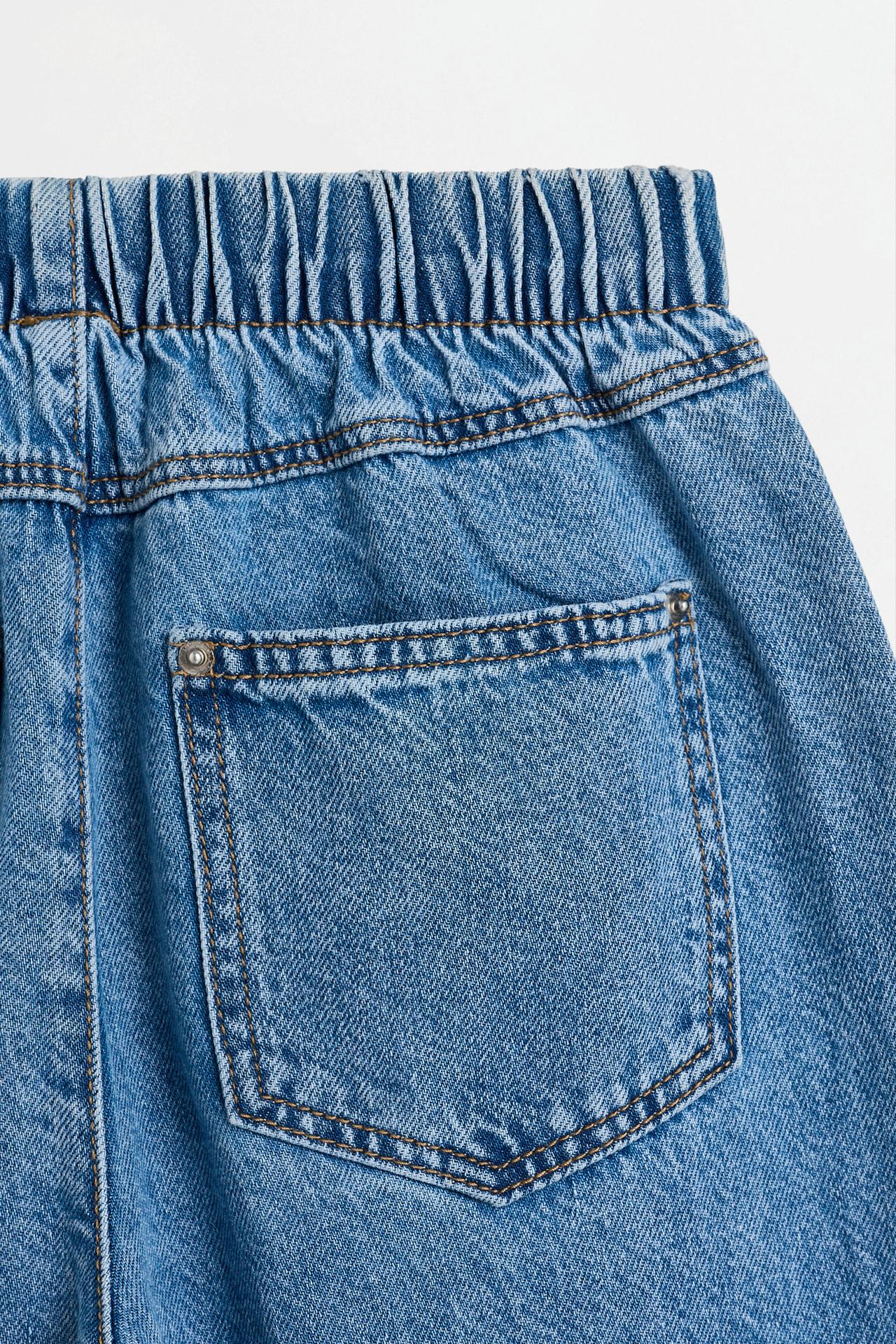 Wide-leg elastic-waist jeans — INDIGO