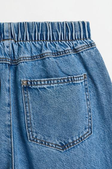 Wide-leg elastic-waist jeans — INDIGO 7