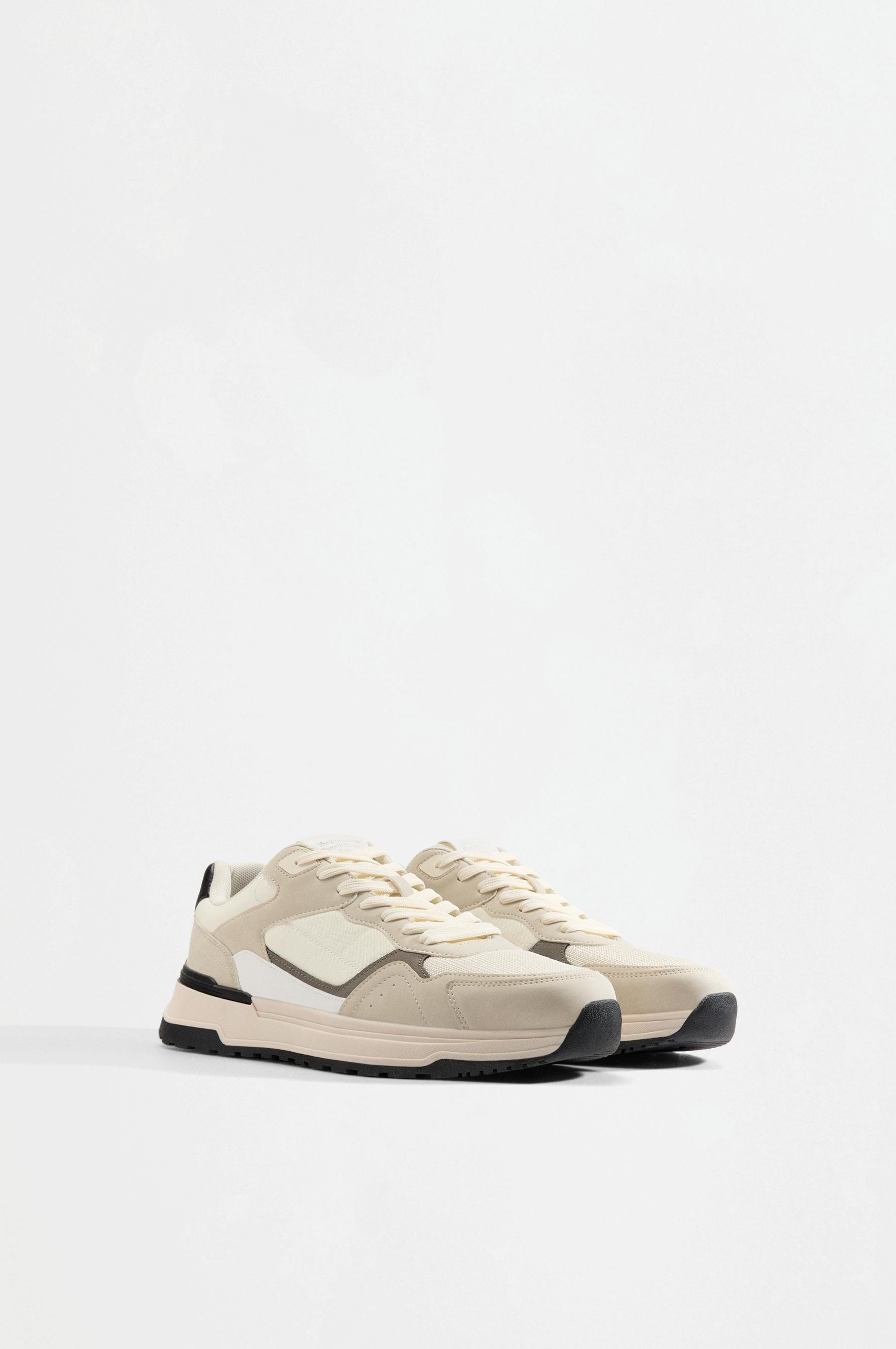 Mixed-material sneakers — GREY