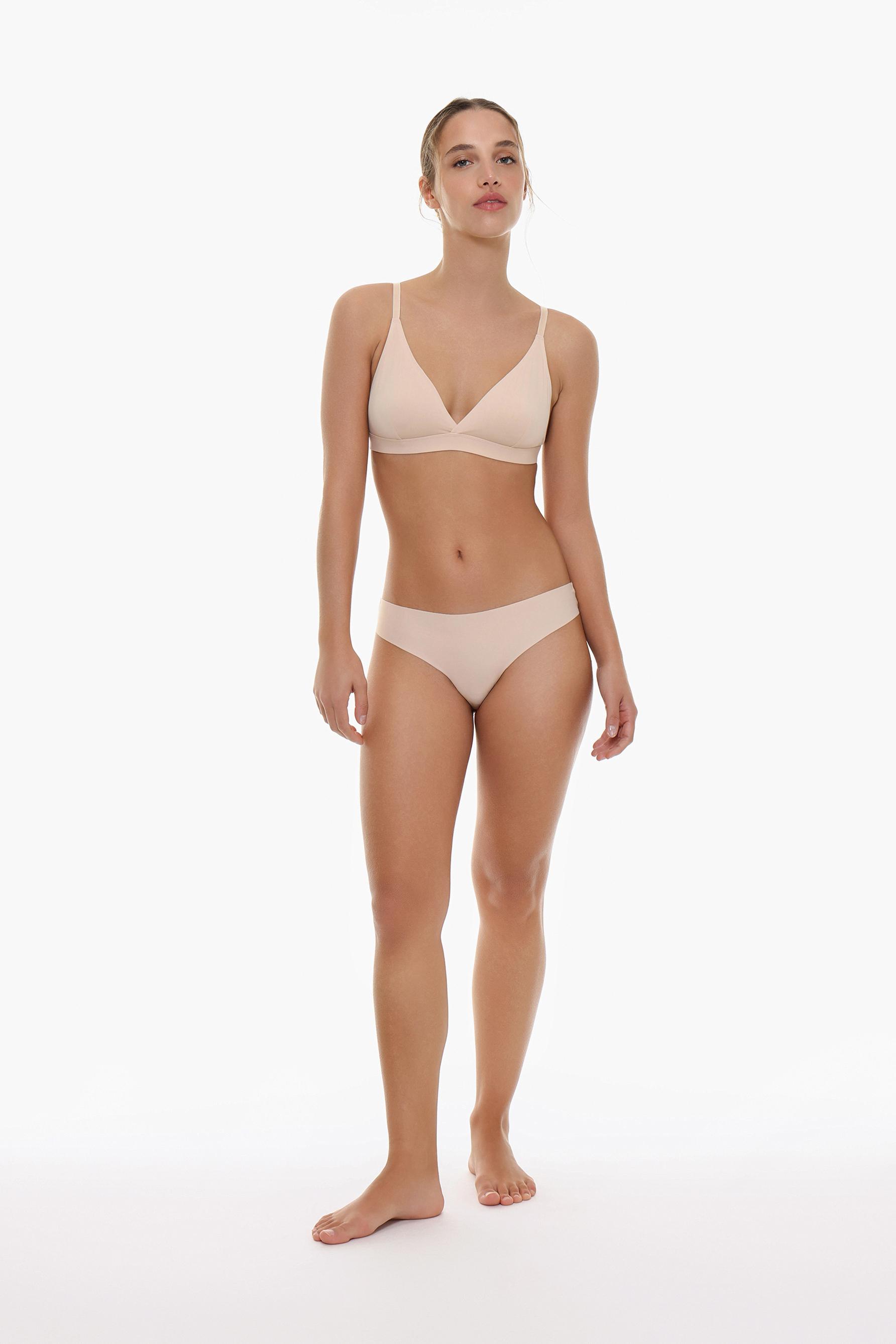 Pack of 3 classic microfibre briefs — BEIGE